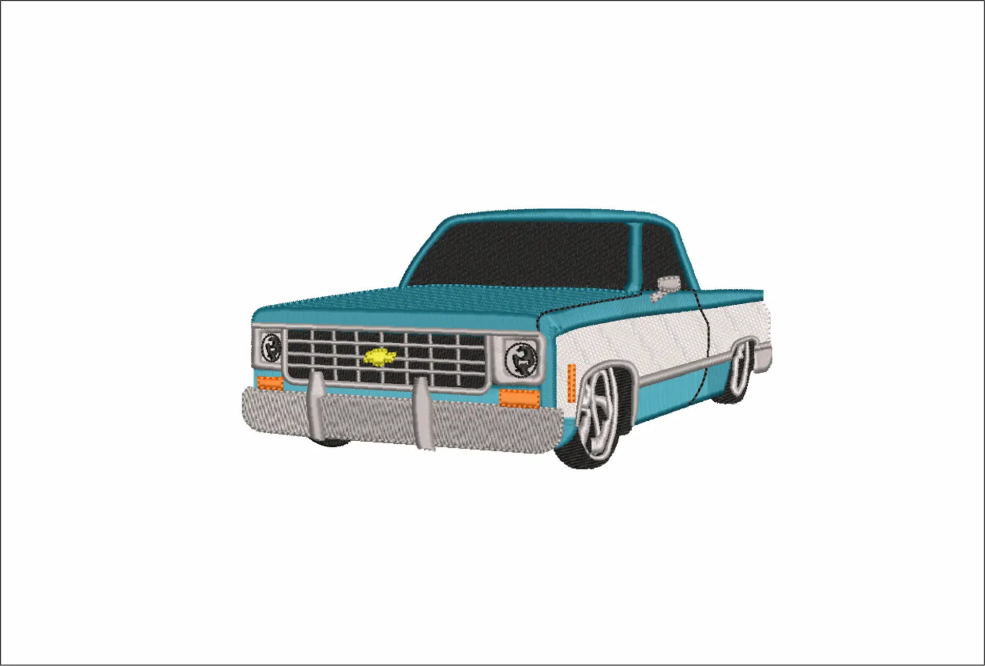 Chevy Old Truck embroidery design -  Car embroidery design machine pattern - Car embroidery file - instant download