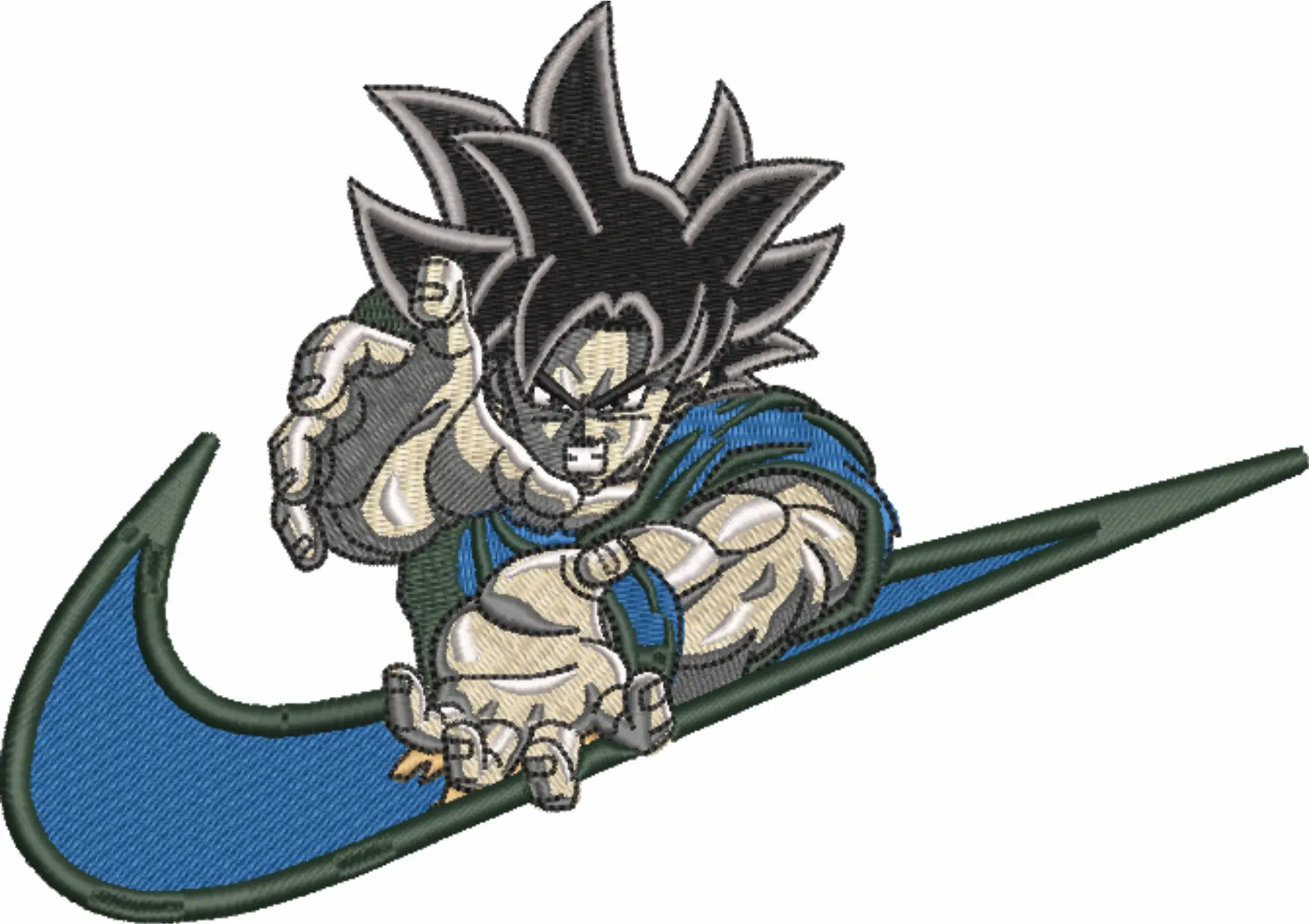 Nike Swoosh Guko Fire Dragon Ballz - Anime embroidery design - embroidery file - instant download — view 4