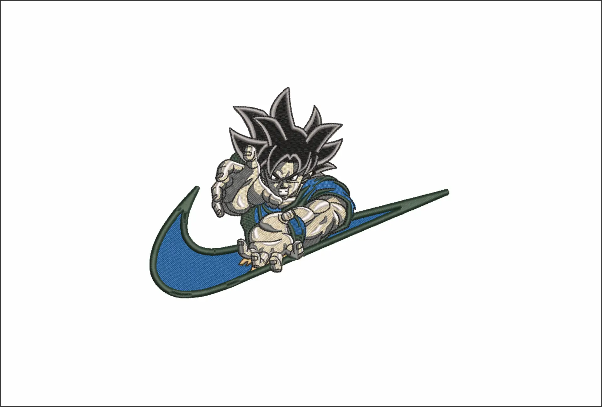 Nike Swoosh Guko Fire Dragon Ballz - Anime embroidery design - embroidery file - instant download
