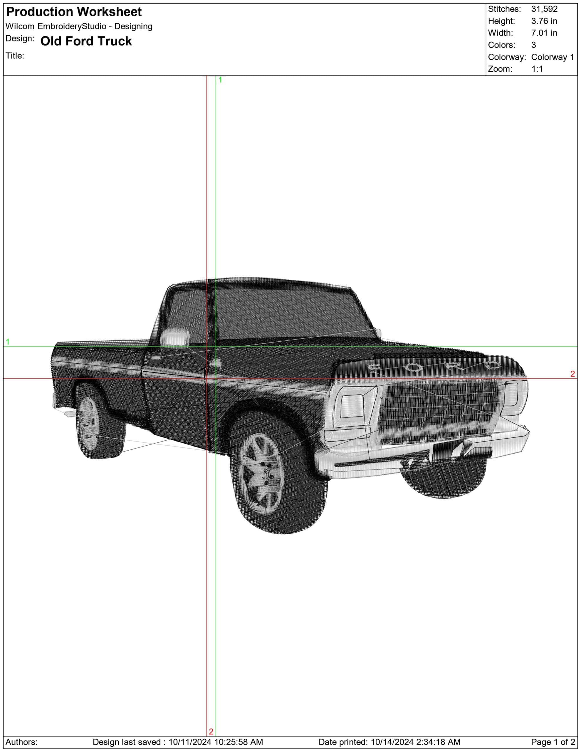 Ford Old Truck embroidery design -  Car embroidery design machine pattern - Car embroidery file - instant download — view 2