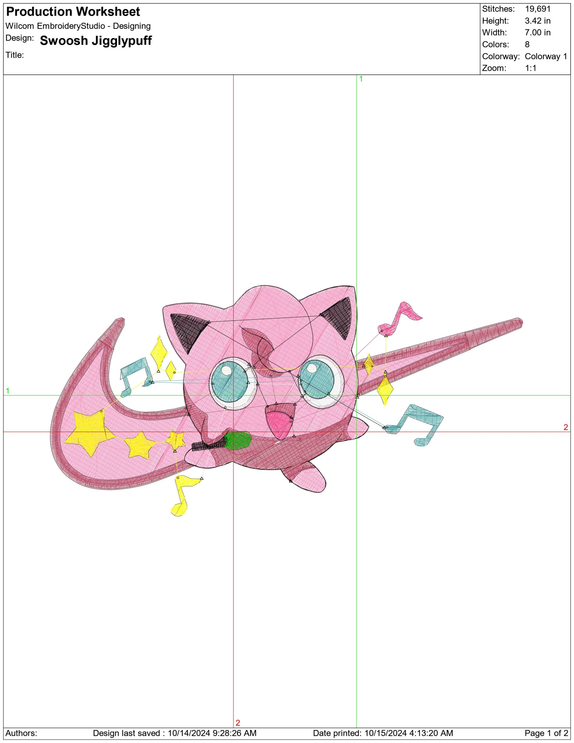 Nike Swoosh Jiggly Puff Pokémon - Anime embroidery design - embroidery file - instant download — view 2