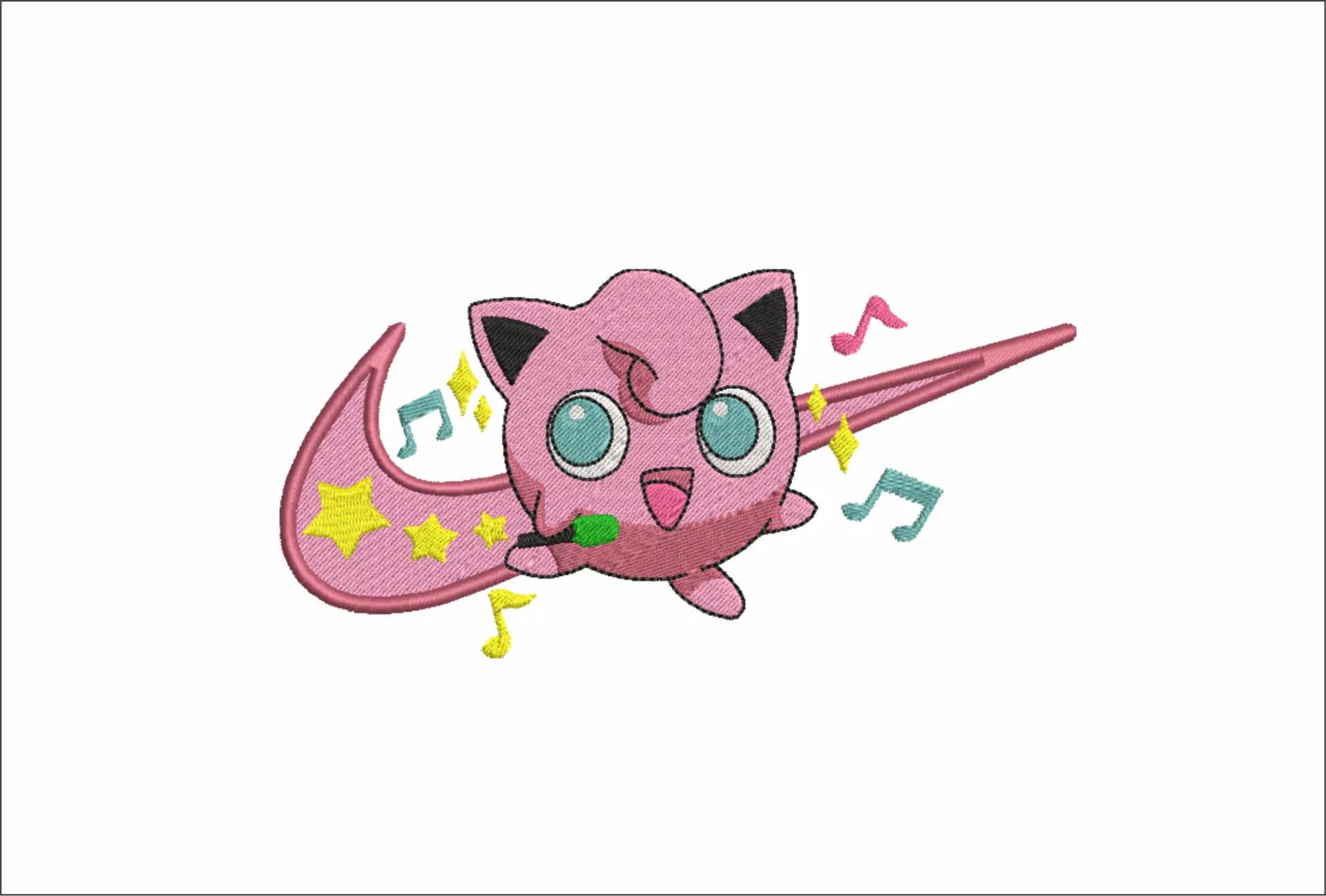 Nike Swoosh Jiggly Puff Pokémon - Anime embroidery design - embroidery file - instant download