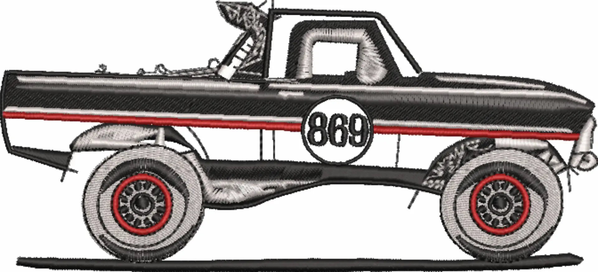 Race Truck embroidery design -  Car embroidery design machine pattern - Car embroidery file - instant download — view 4