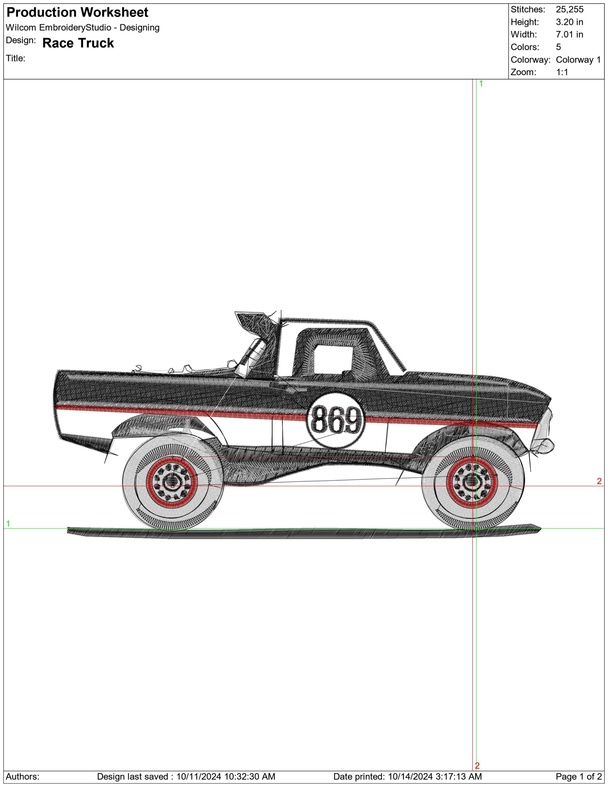 Race Truck embroidery design -  Car embroidery design machine pattern - Car embroidery file - instant download — view 2