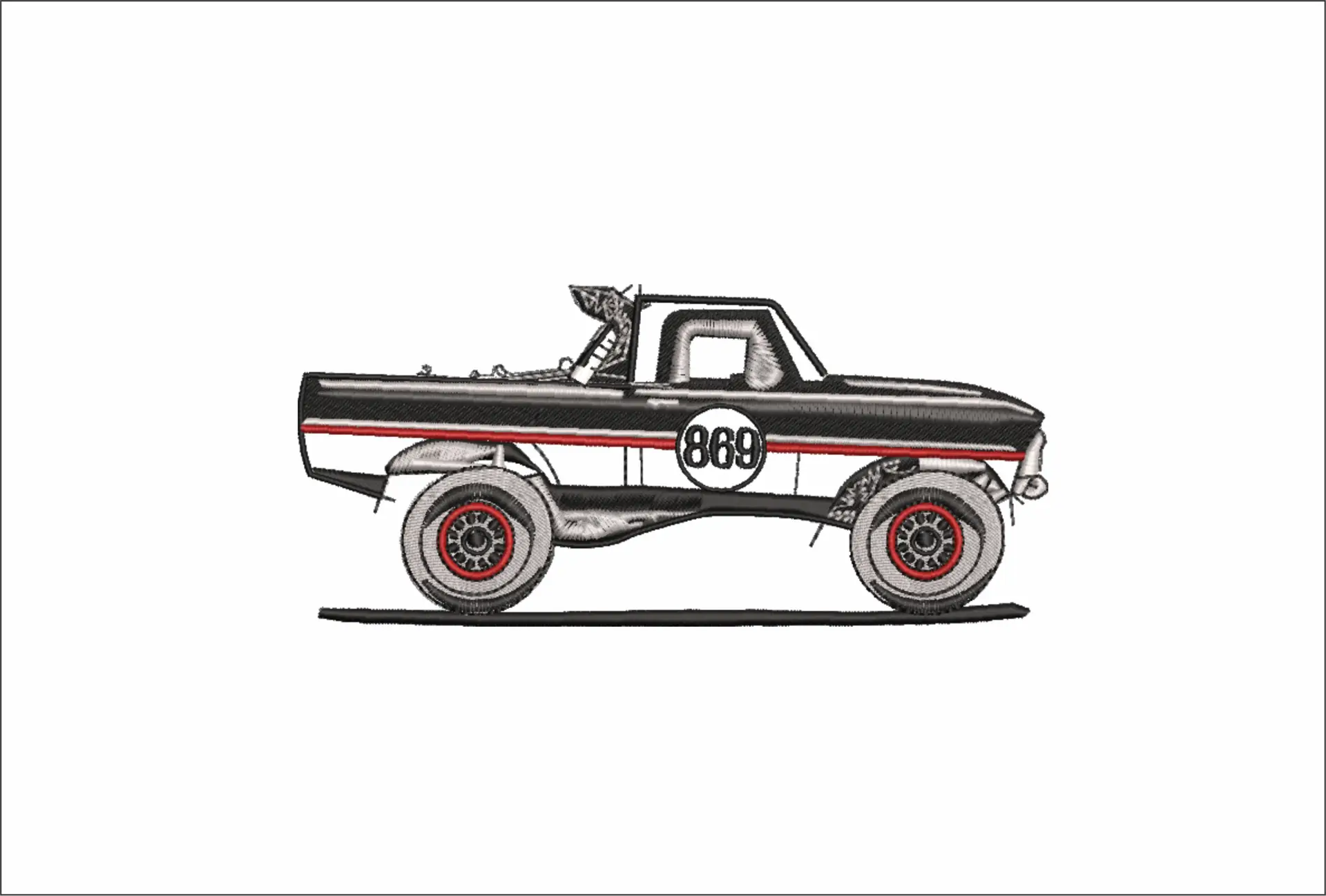 Race Truck embroidery design -  Car embroidery design machine pattern - Car embroidery file - instant download