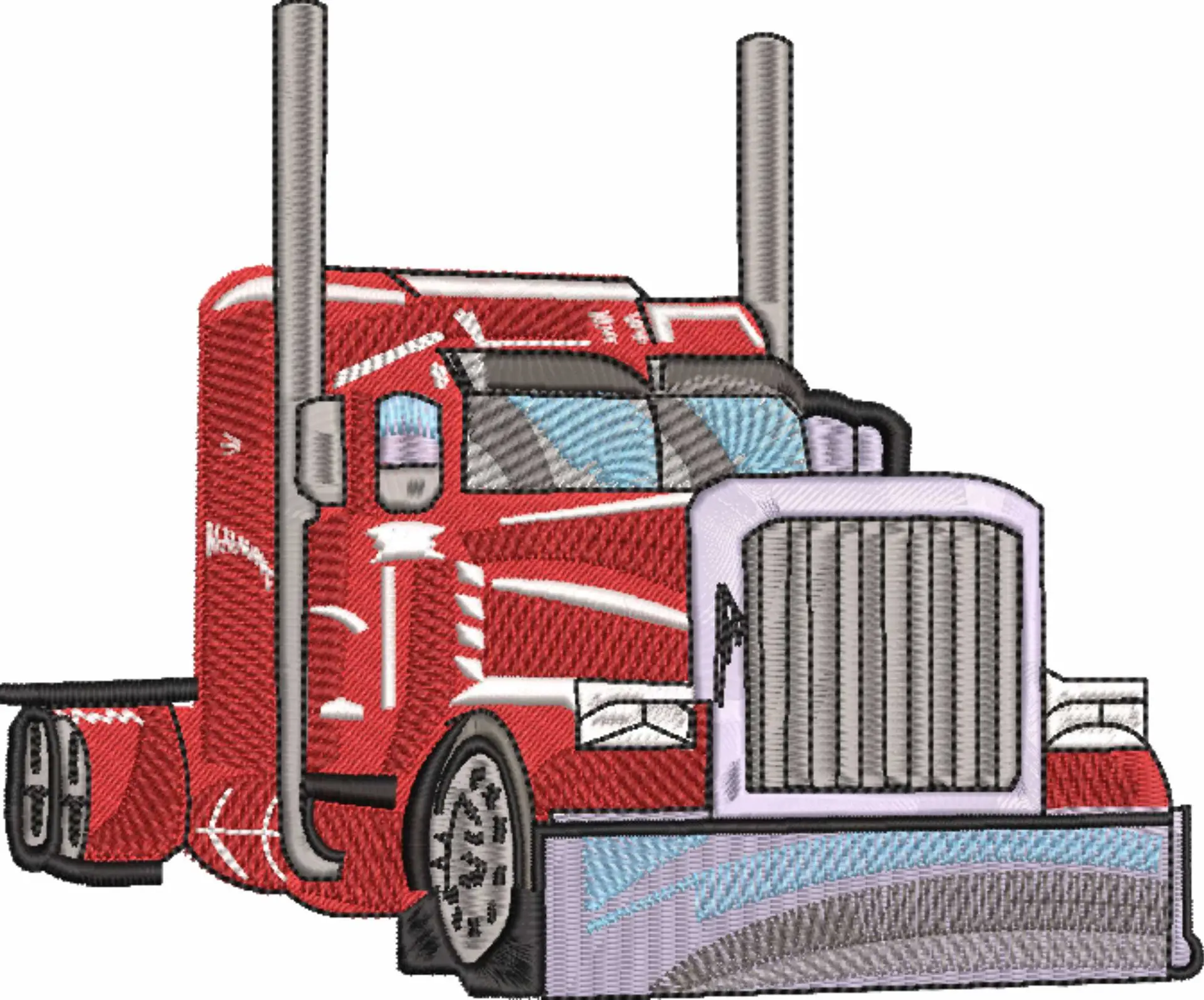 Semi Truck embroidery design -  Car embroidery design machine pattern - Car embroidery file - instant download — view 4
