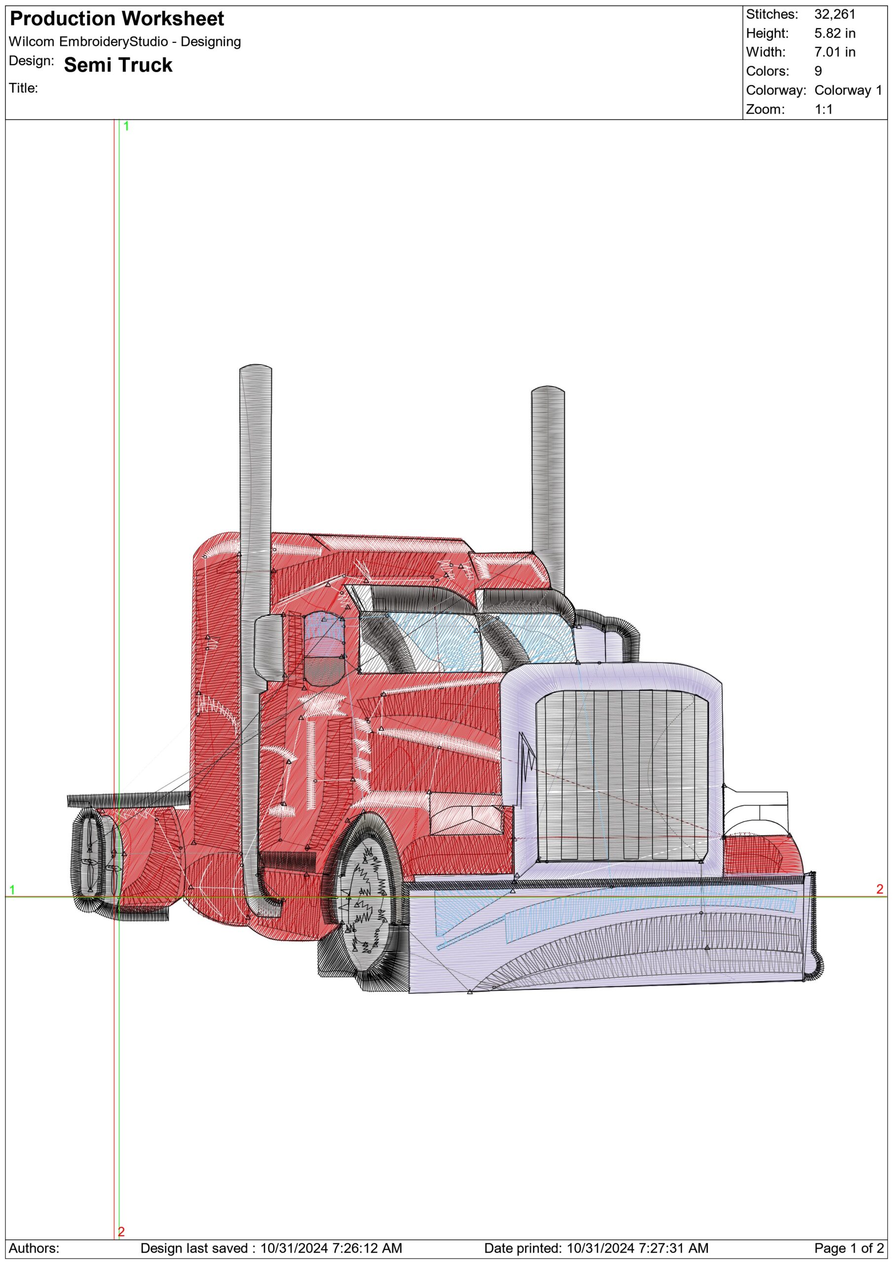 Semi Truck embroidery design -  Car embroidery design machine pattern - Car embroidery file - instant download — view 2