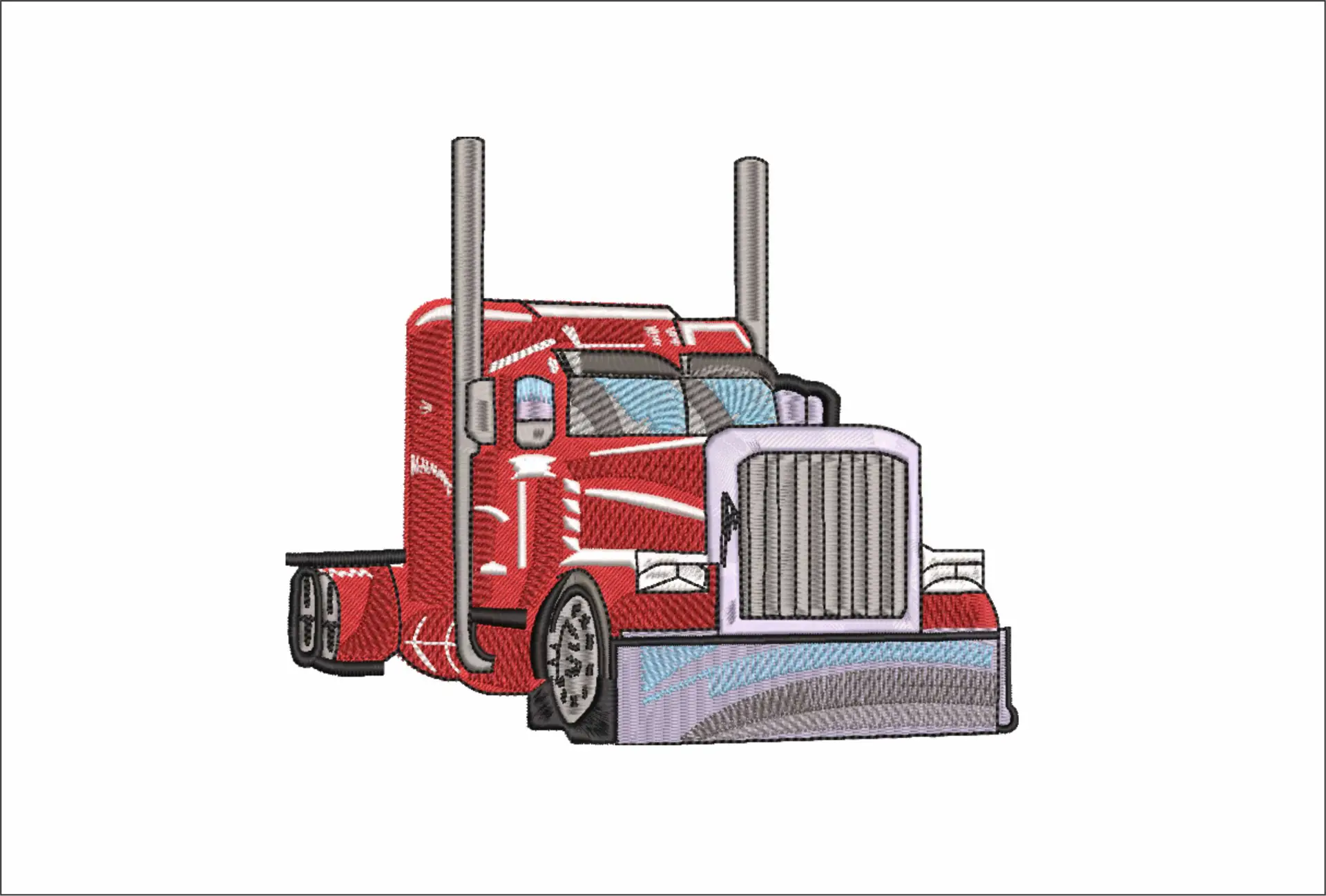 Semi Truck embroidery design -  Car embroidery design machine pattern - Car embroidery file - instant download