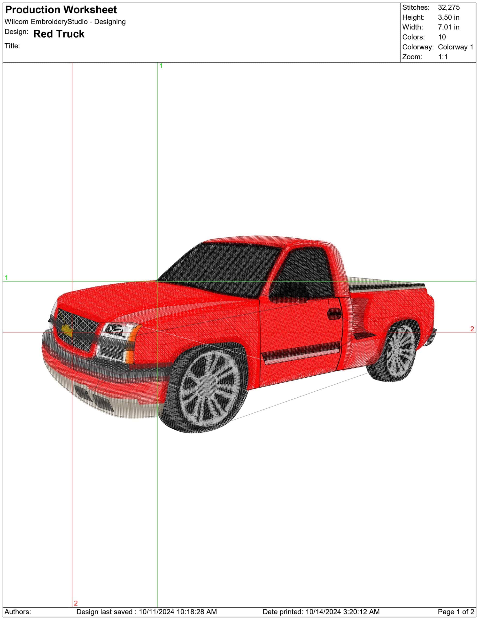 Red Chevy Truck embroidery design -  Car embroidery design machine pattern - Car embroidery file - instant download — view 2