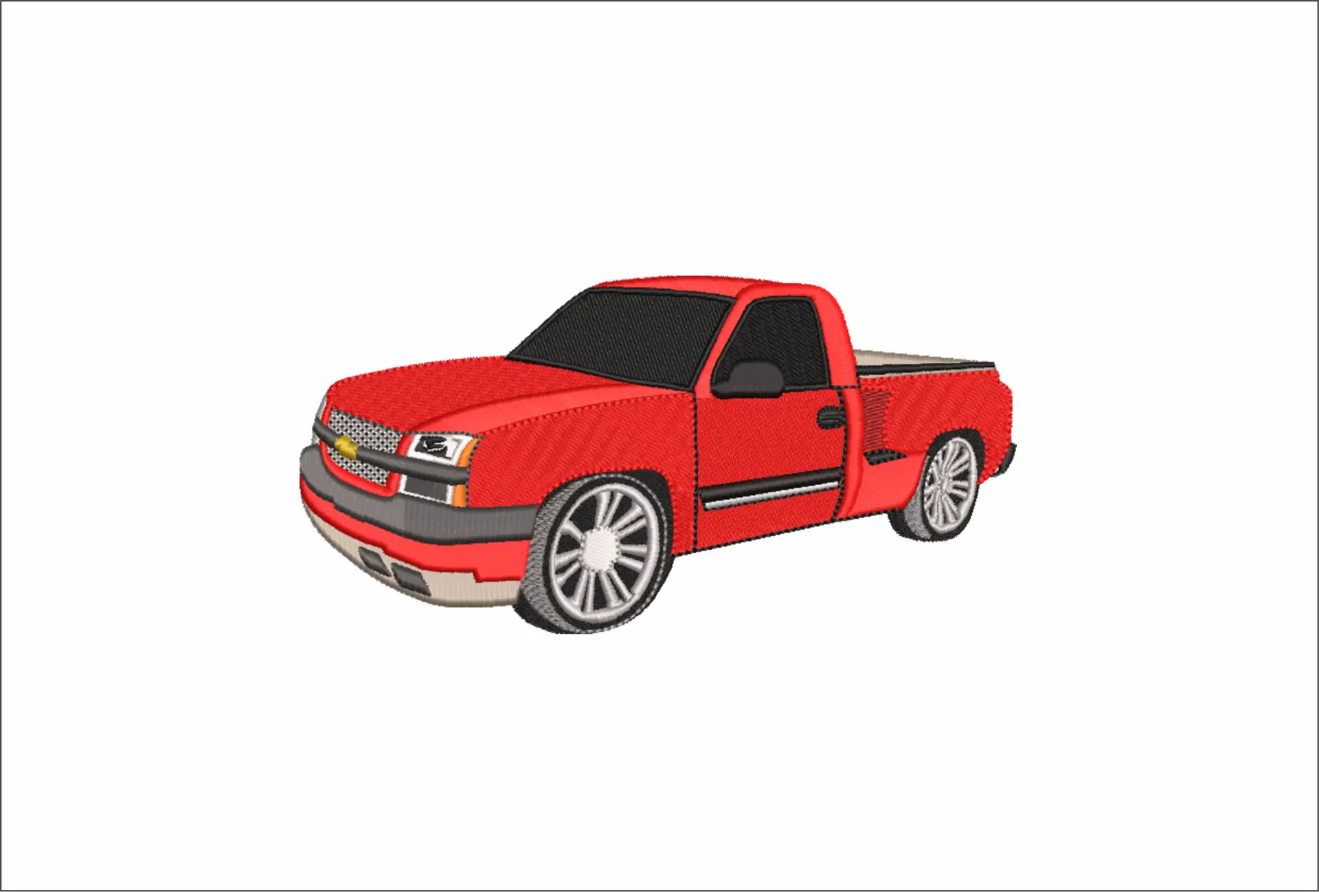 Red Chevy Truck embroidery design -  Car embroidery design machine pattern - Car embroidery file - instant download