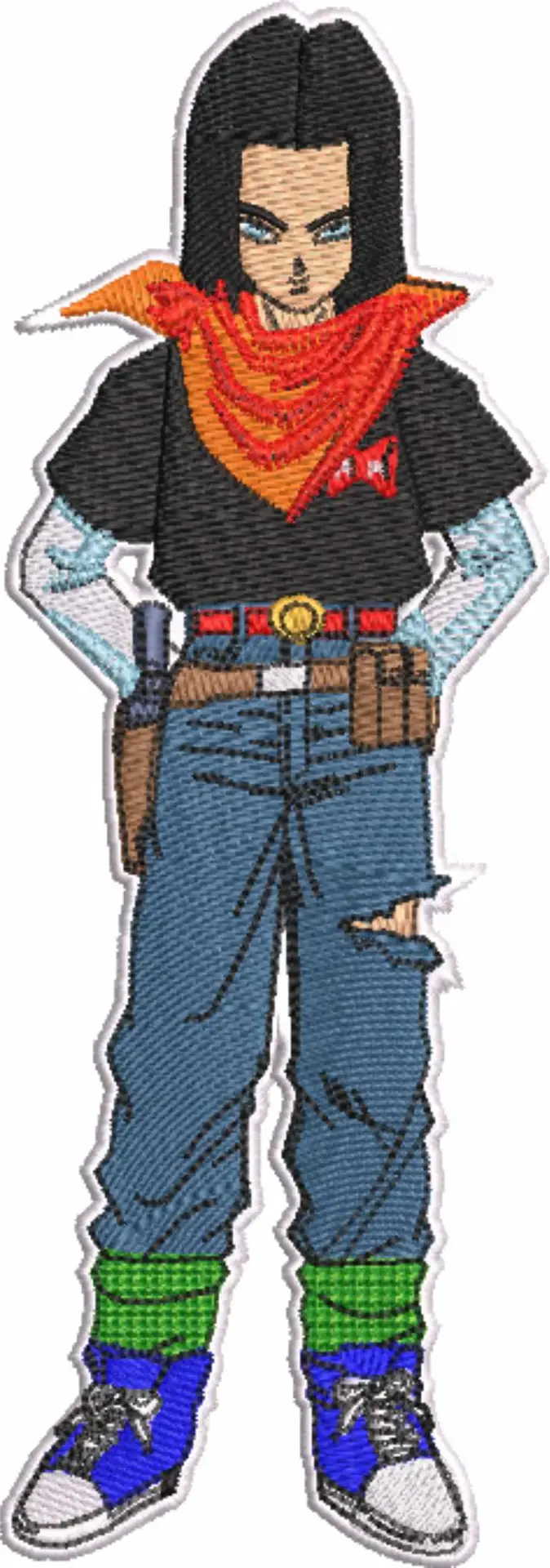 Android 17 Dragon Ballz - Anime embroidery design - embroidery file - instant download — view 3