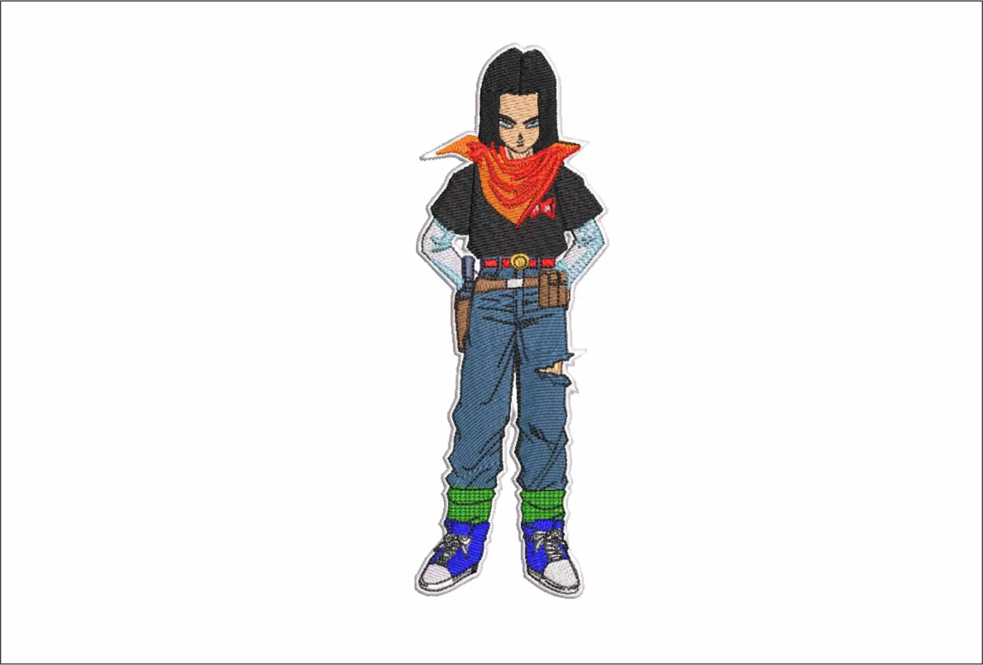 Android 17 Dragon Ballz - Anime embroidery design - embroidery file - instant download