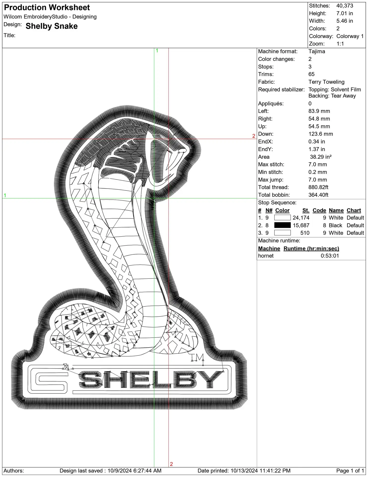 Shelby Cobra Snake embroidery design -  Car embroidery design machine pattern - Car embroidery file - instant download — view 2