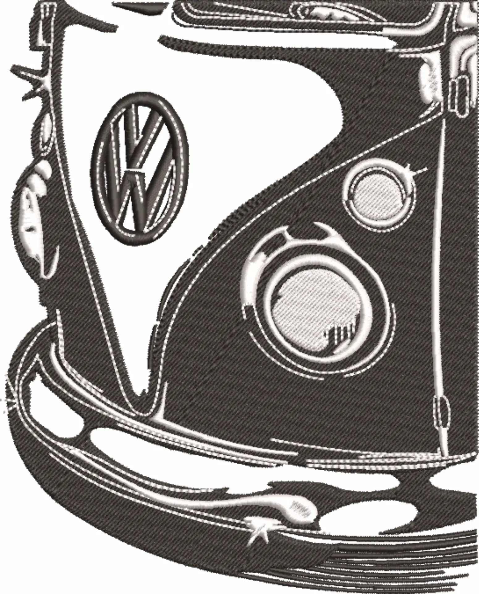 VW Camper Front embroidery design -  Car embroidery design machine pattern - Car embroidery file - instant download — view 3