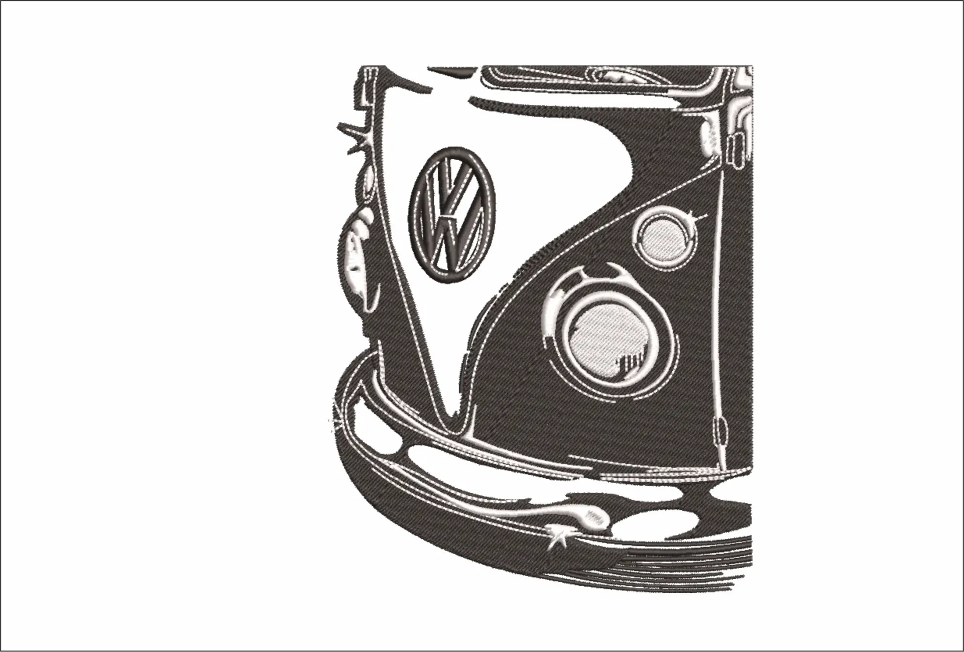 VW Camper Front embroidery design -  Car embroidery design machine pattern - Car embroidery file - instant download