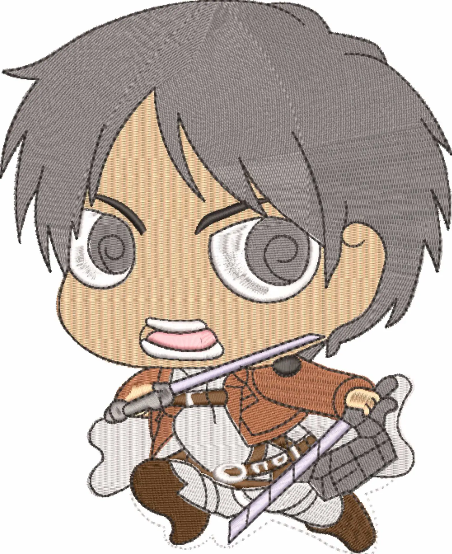 Chimi Chara Attack on Titan - Anime embroidery design - embroidery file - instant download — view 4
