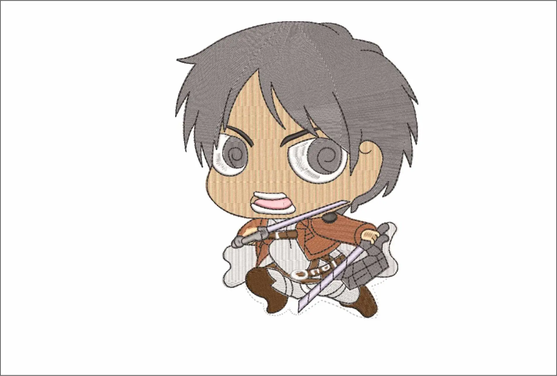 Chimi Chara Attack on Titan - Anime embroidery design - embroidery file - instant download