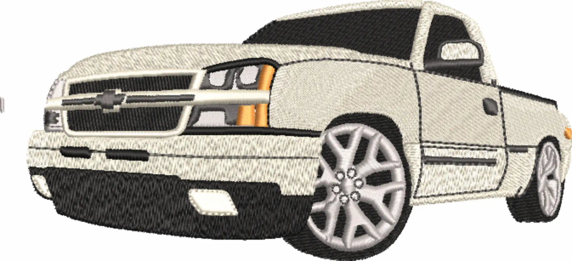 White Truck embroidery design -  Car embroidery design machine pattern - Car embroidery file - instant download — view 4