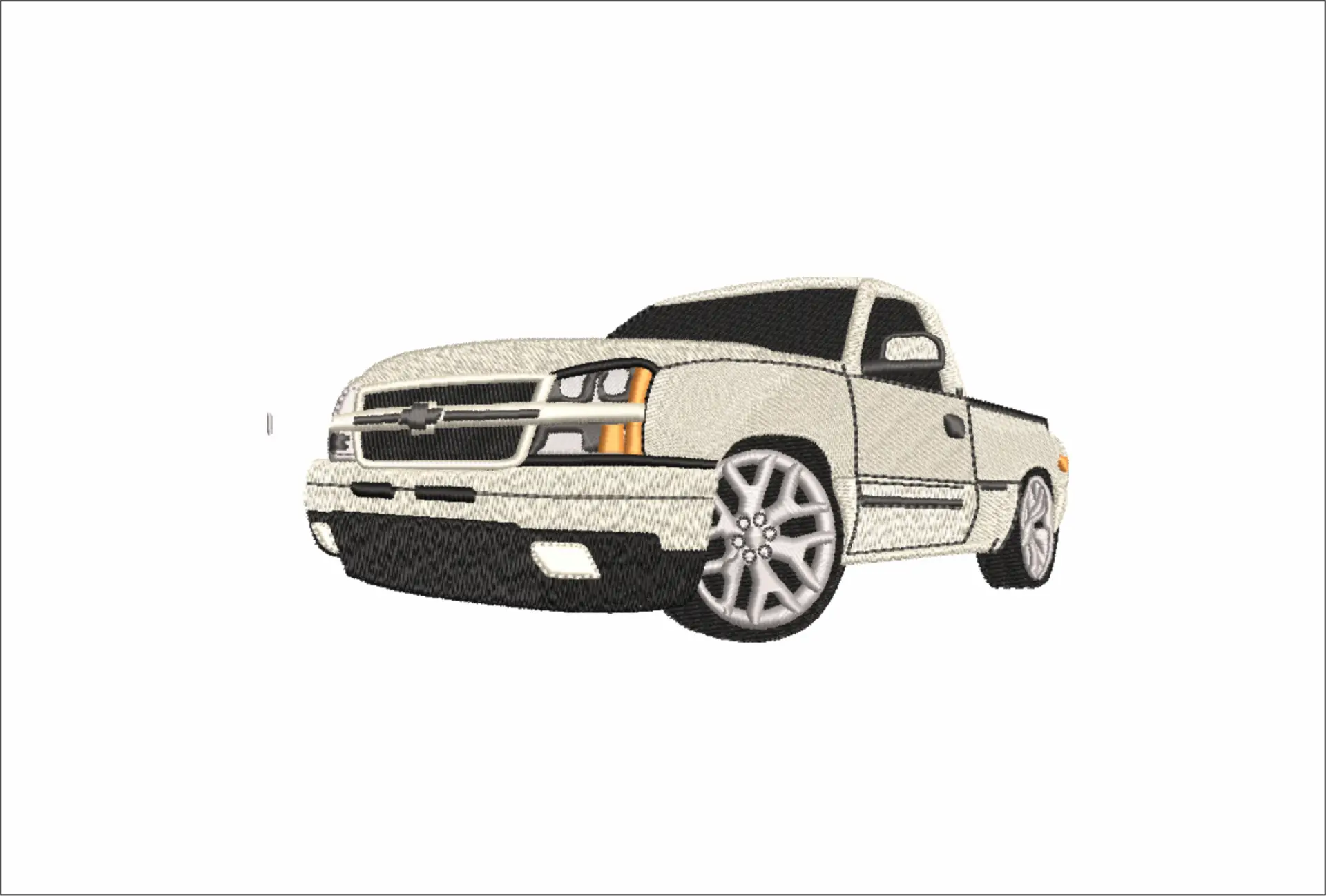 White Truck embroidery design -  Car embroidery design machine pattern - Car embroidery file - instant download
