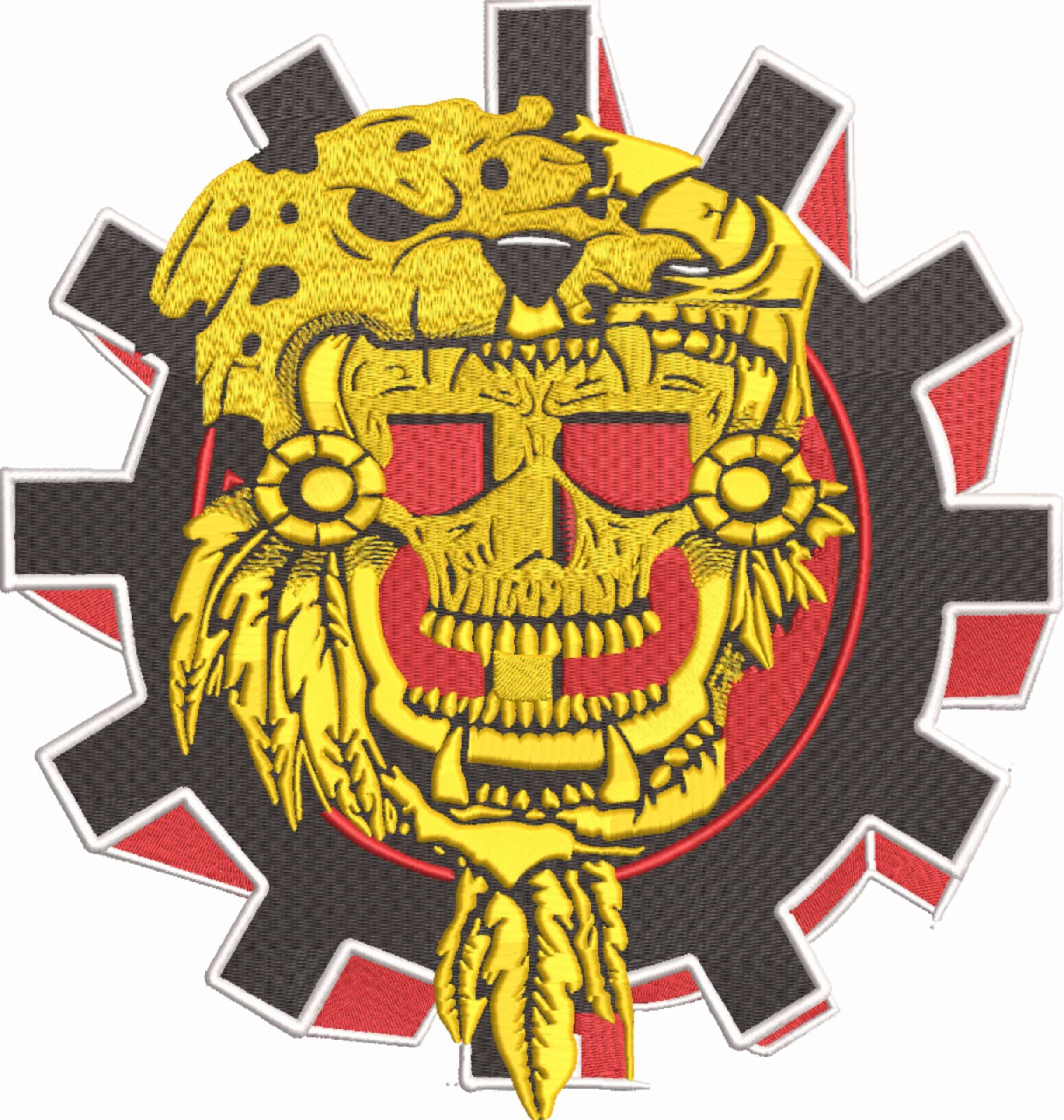 Aztec Indian Cog design - Anime embroidery design - embroidery file - instant download — view 4