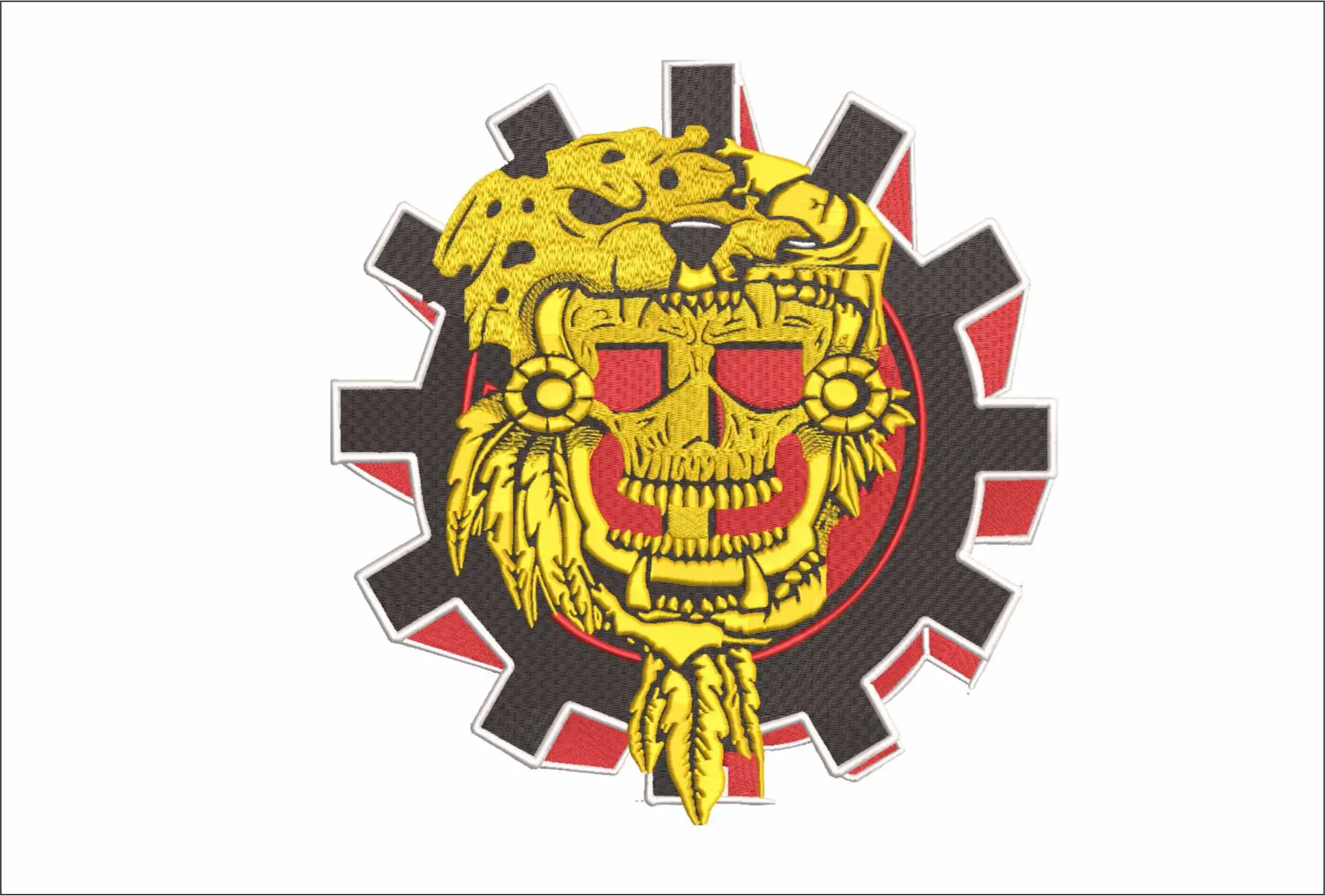 Aztec Indian Cog design - Anime embroidery design - embroidery file - instant download