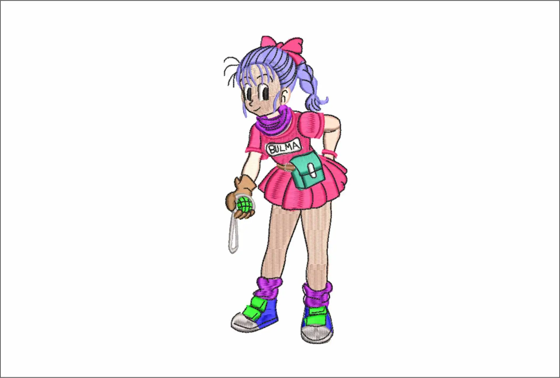Balma Dragon Ballz - Anime embroidery design - embroidery file - instant download