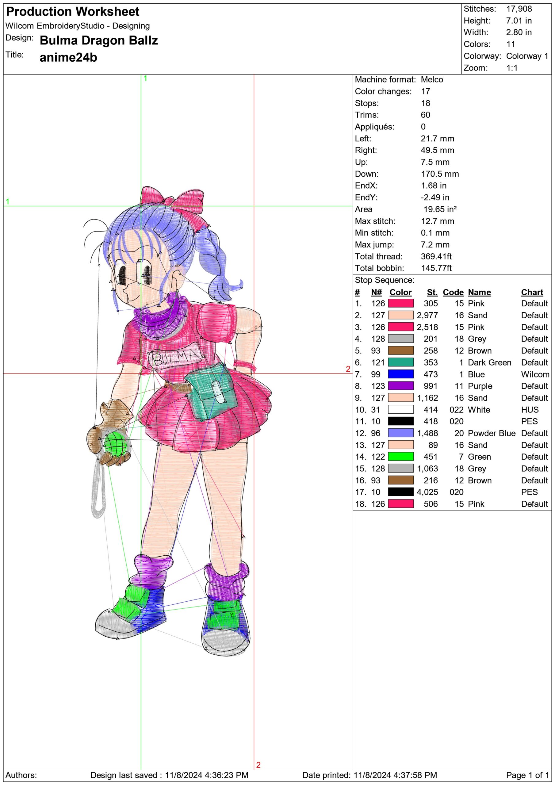 Balma Dragon Ballz - Anime embroidery design - embroidery file - instant download — view 2