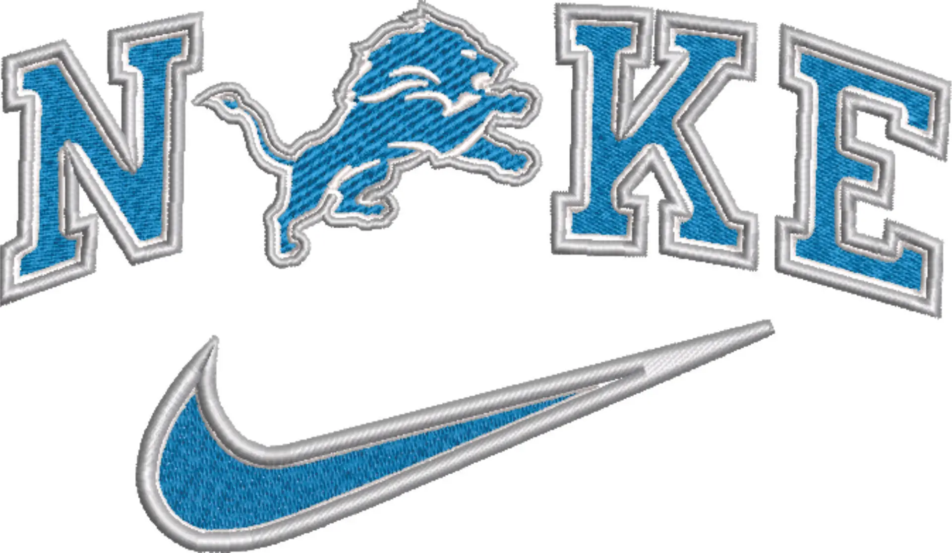 Nike Swoosh Detroit Lions NFL - Nike Design embroidery design file - instant download in a frame — view 4