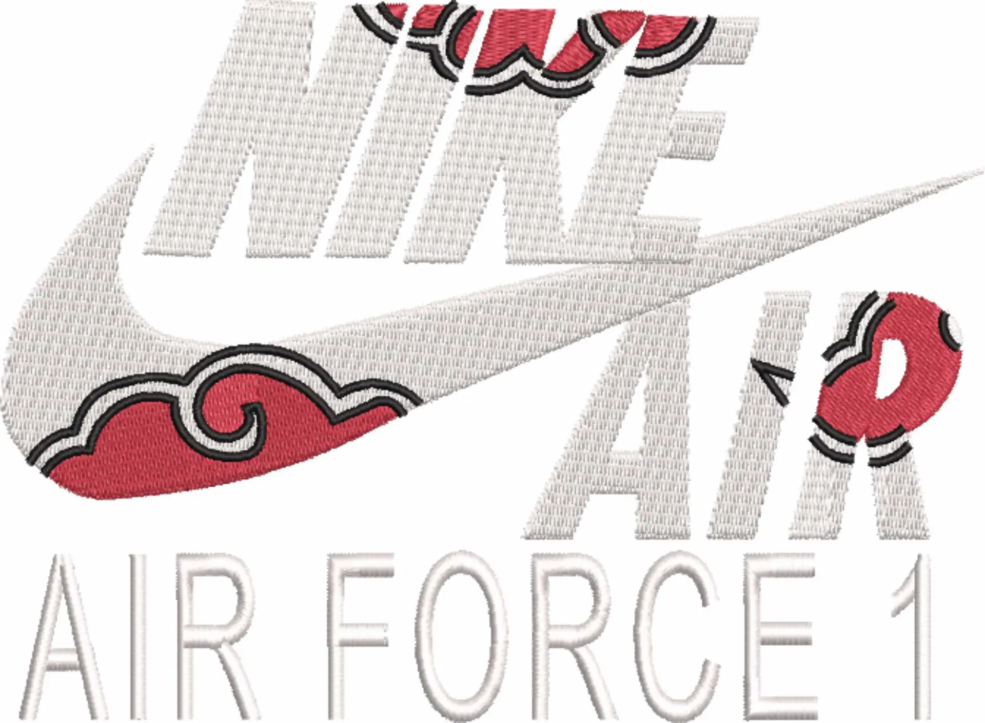 Nike Swoosh Air Force 1- Nike Design embroidery design file - instant download in a frame — view 4