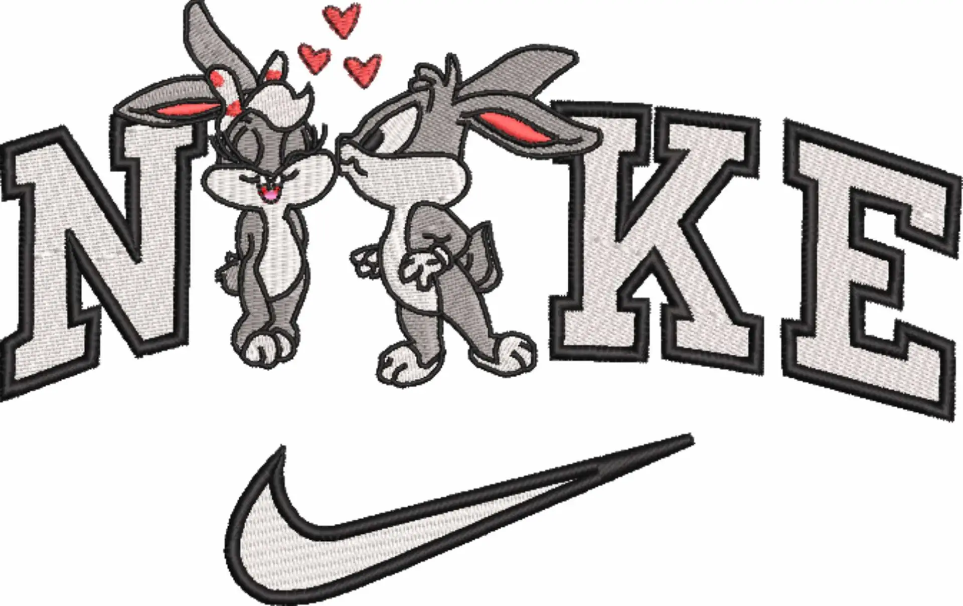 Nike Swoosh Buggs Baby Looney Tunes- Nike Design embroidery design file - instant download in a frame — view 4