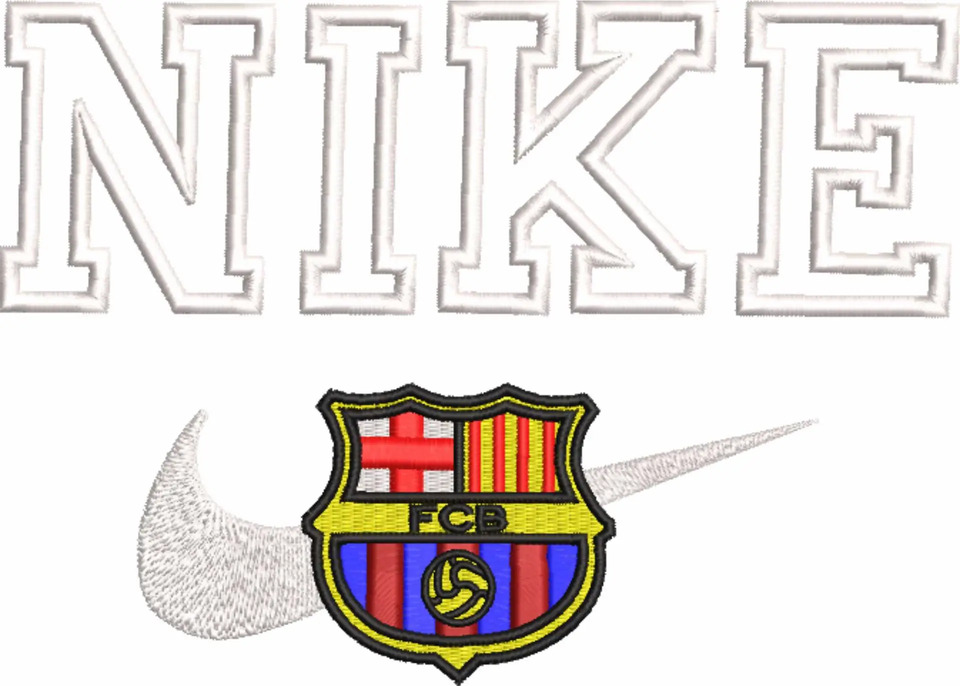 Nike Swoosh Barcelona FC- Nike Design embroidery design file - instant download in a frame — view 4