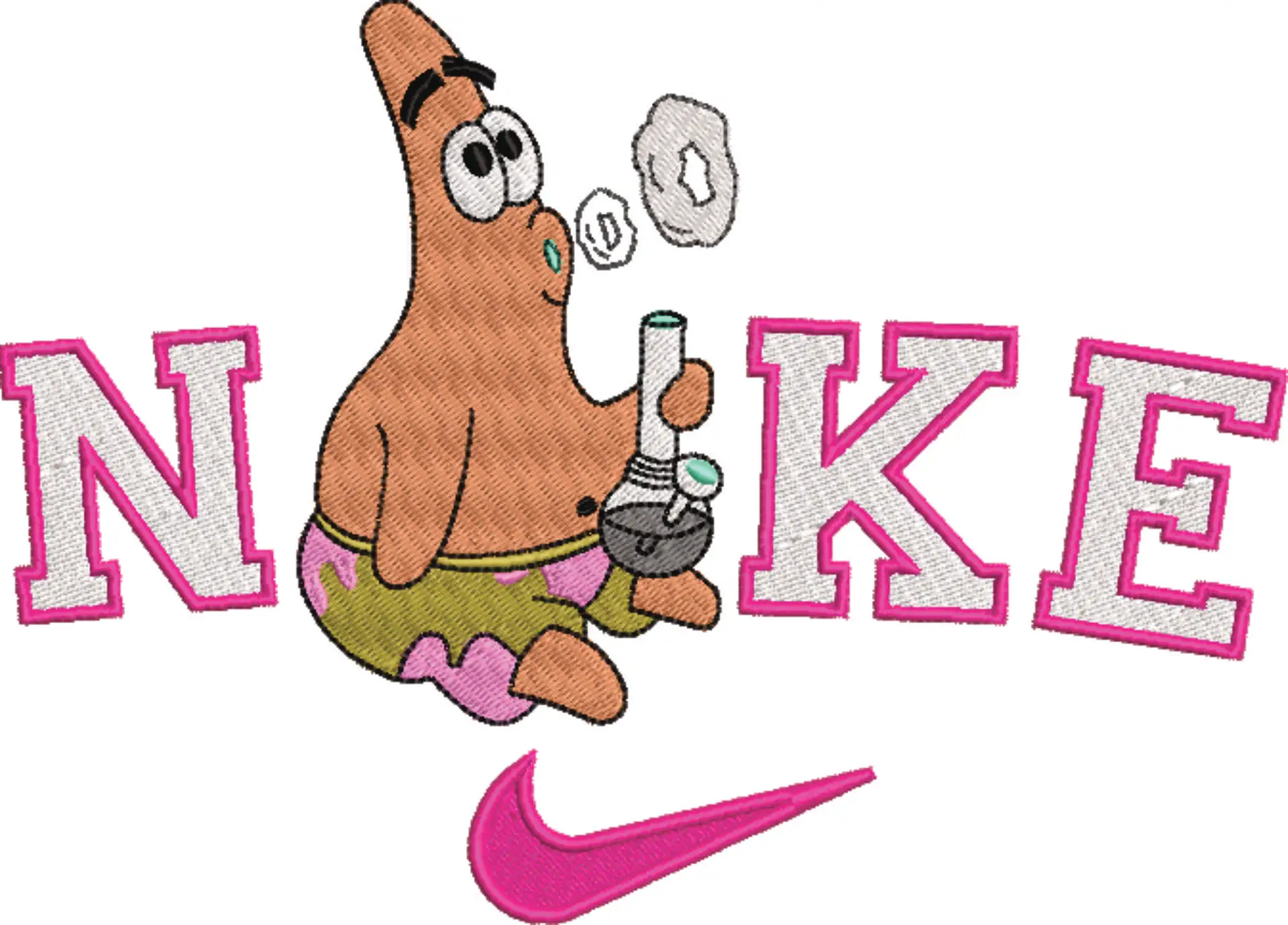 Nike Swoosh Patrick Star- Nike Sponge Bob embroidery design file - instant download in a frame — view 4