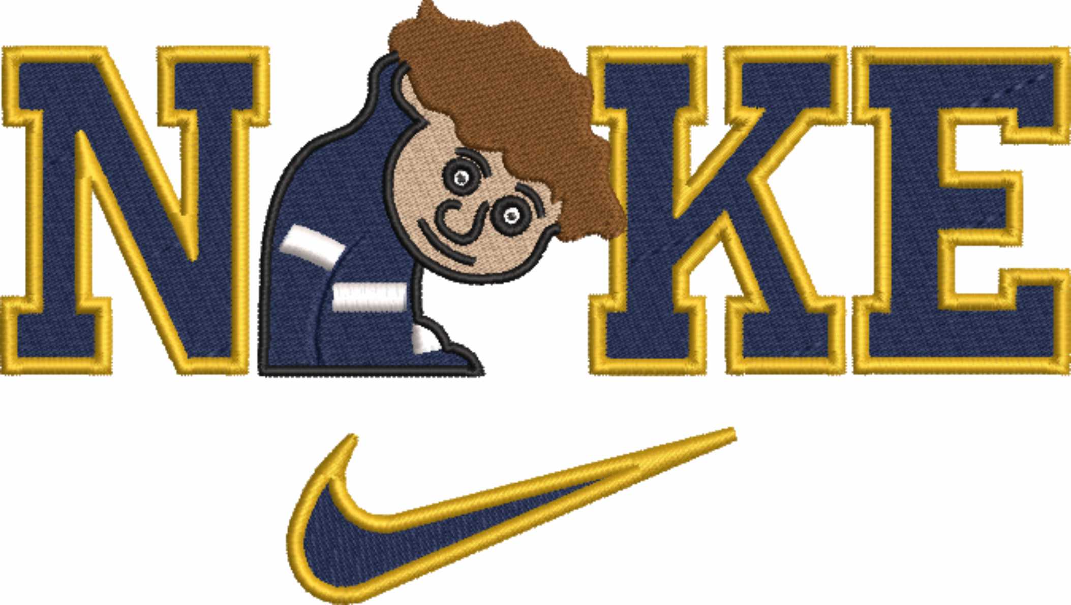 Nike Swoosh Boy- Nike embroidery design file - instant download in a frame — view 4