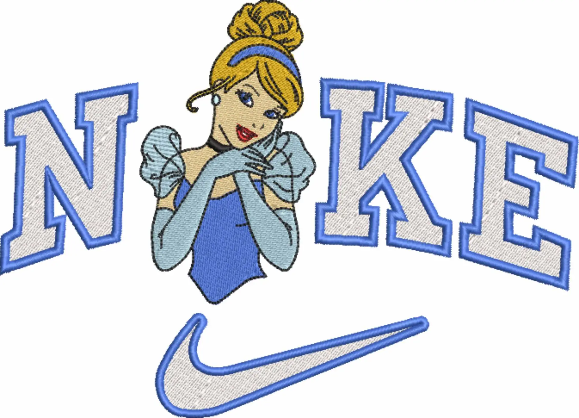 Nike Swoosh Disney Cinderella - Nike embroidery design file - instant download in a frame — view 4