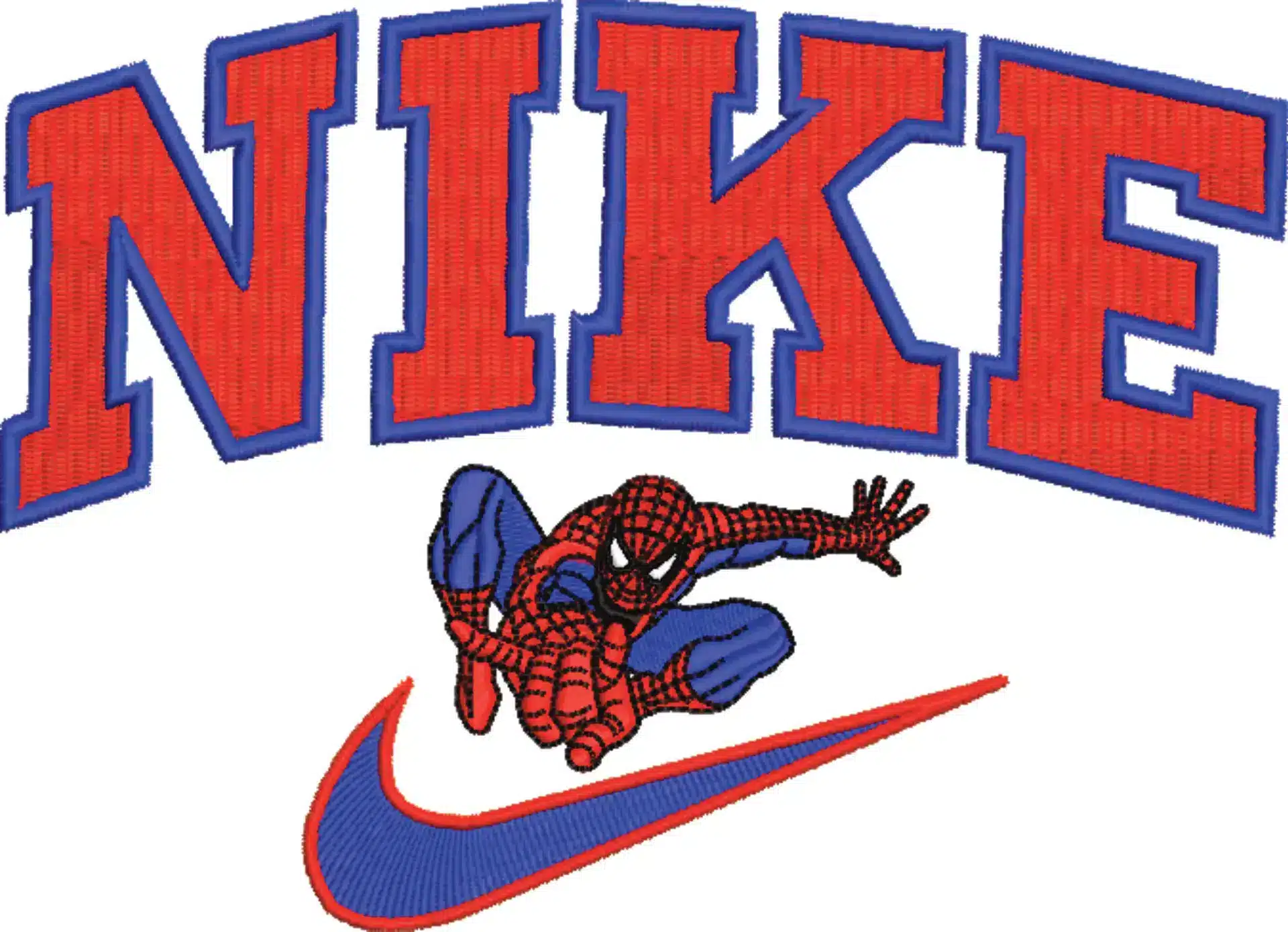 Nike Swoosh Marvel Spiderman - Nike embroidery design file - instant download in a frame — view 3