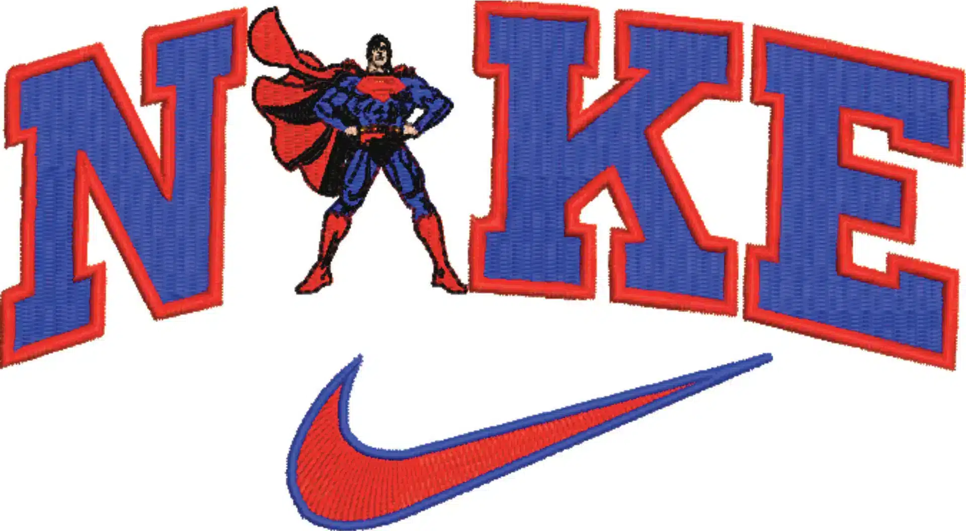 Nike Swoosh DC Comics Superman - Nike embroidery design file - instant download in a frame — view 4