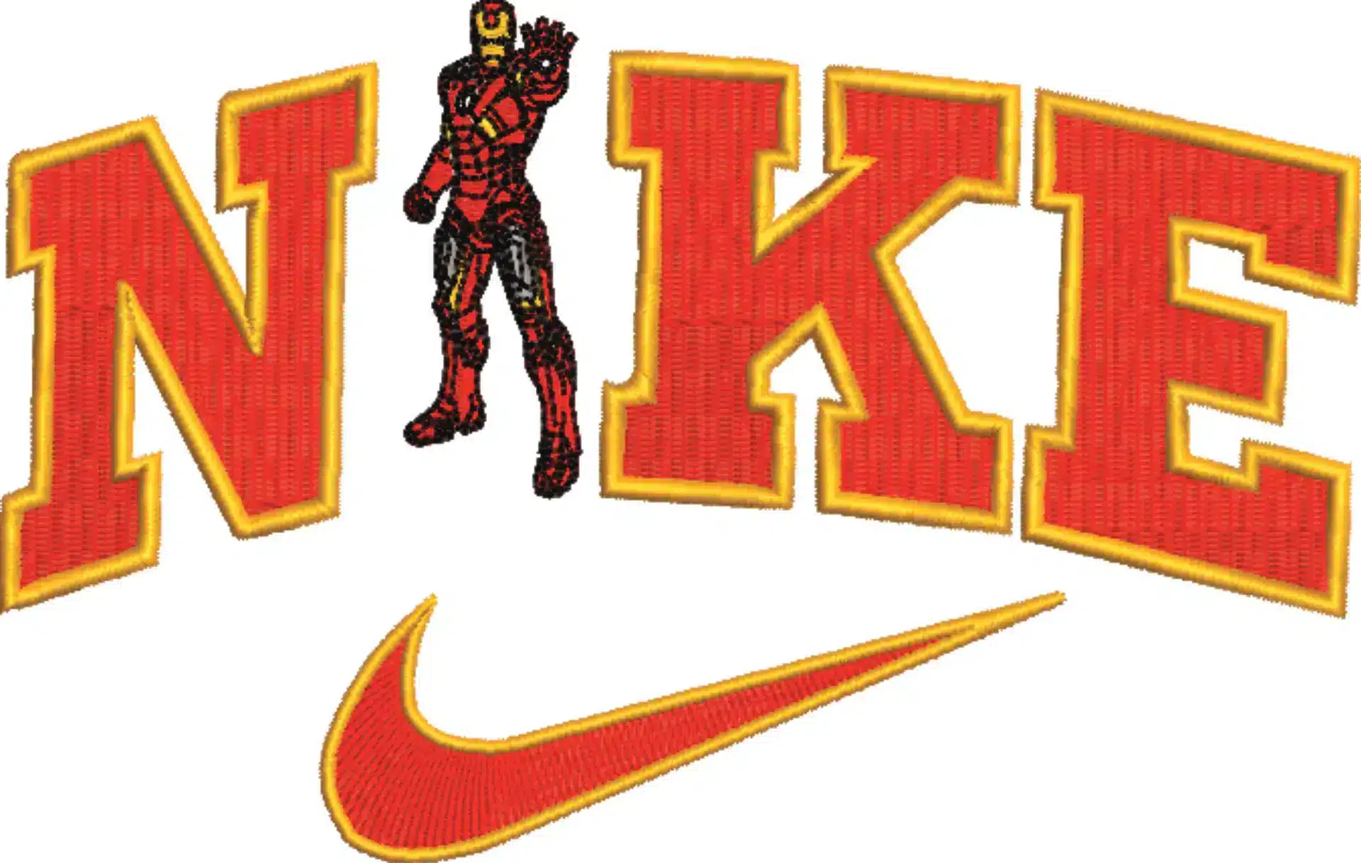 Nike Swoosh Marvel Ironman - Nike embroidery design file - instant download in a frame — view 4