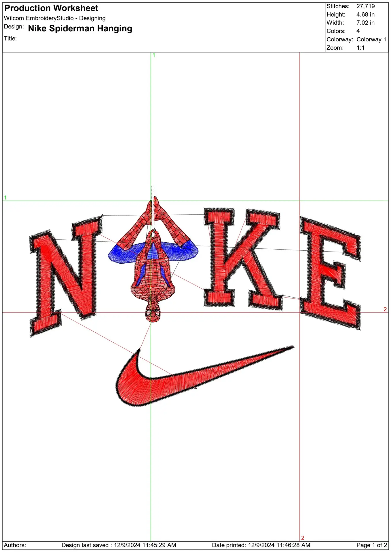 Nike Swoosh Marvel Spiderman Hanging - Nike embroidery design file - instant download in a frame — view 2