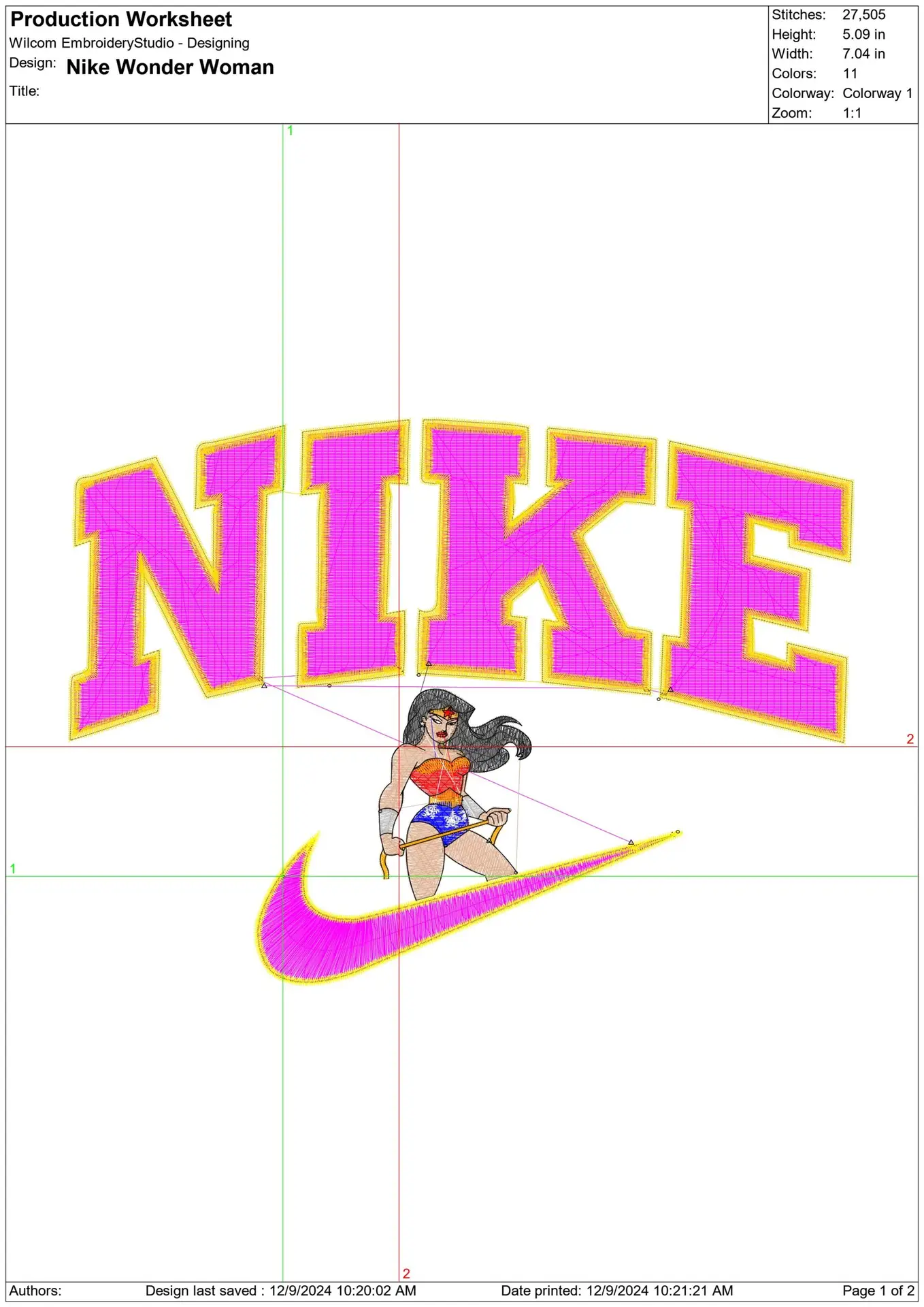 Nike Swoosh DC Wonder Woman - Nike embroidery design file - instant download in a frame — view 2