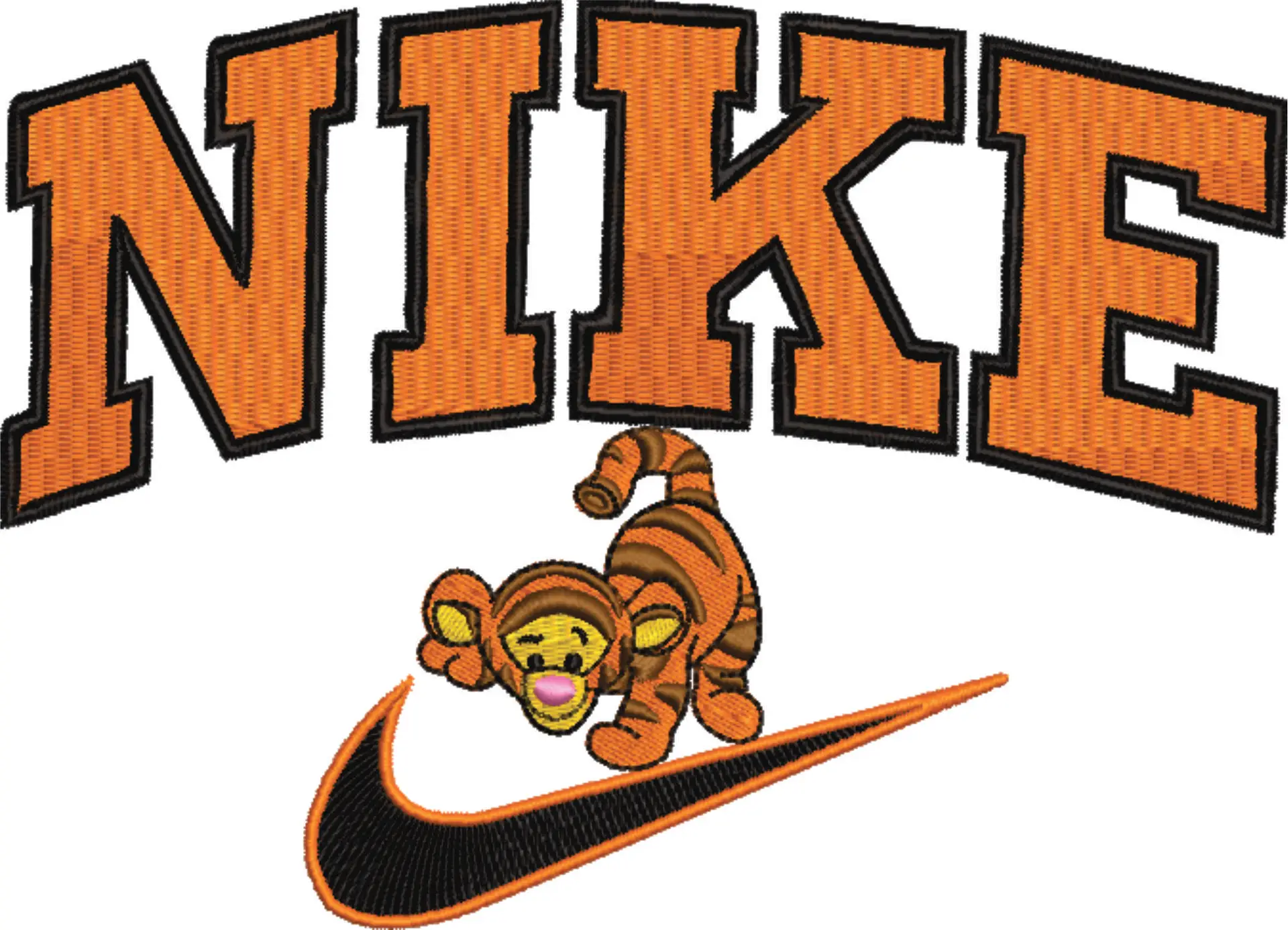 Nike Swoosh Tigger Cub - Nike embroidery design file - instant download in a frame — view 4