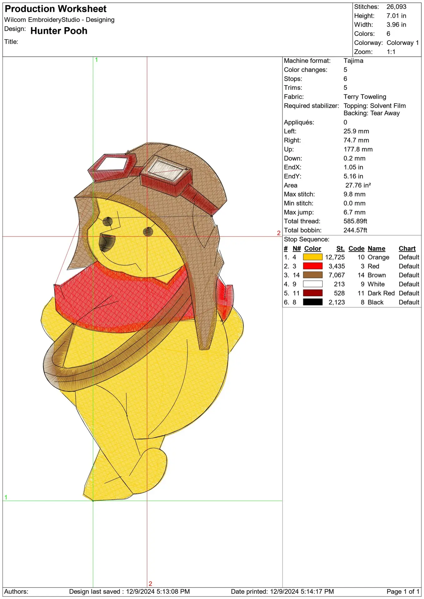 Winnie the Pooh Hunter - Nike embroidery design file - instant download in a frame — view 2