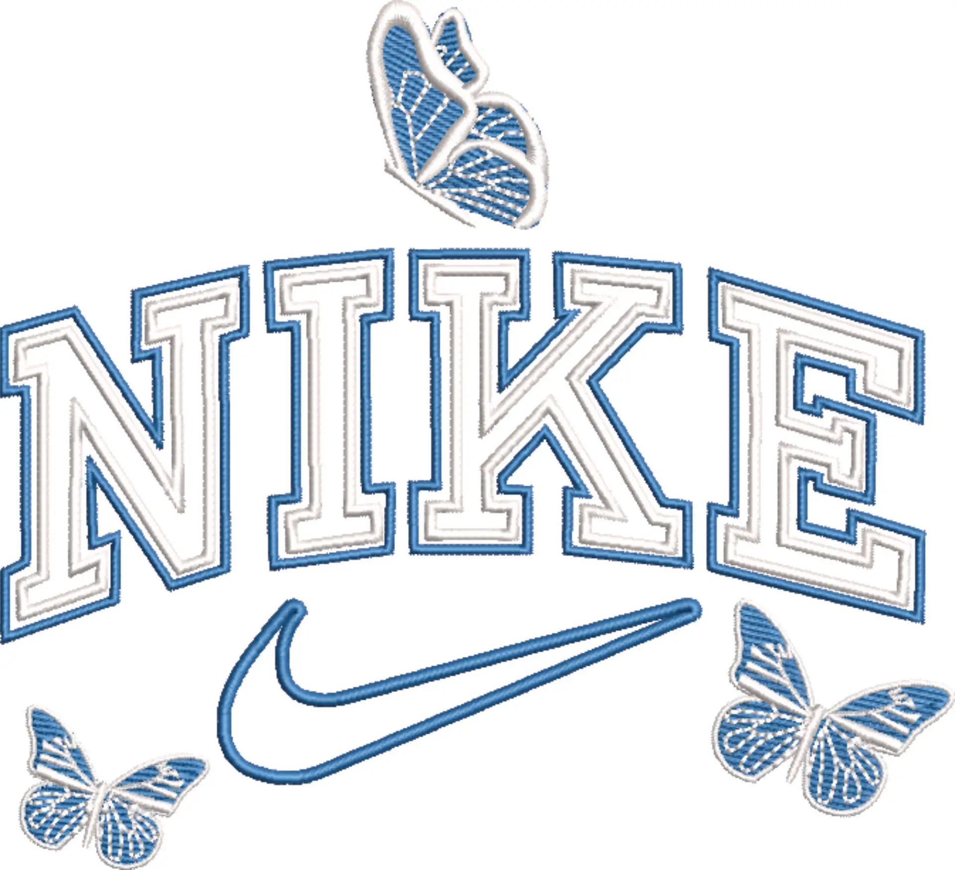 Nike Swoosh Butterflies - Nike embroidery design file - instant download in a frame — view 4