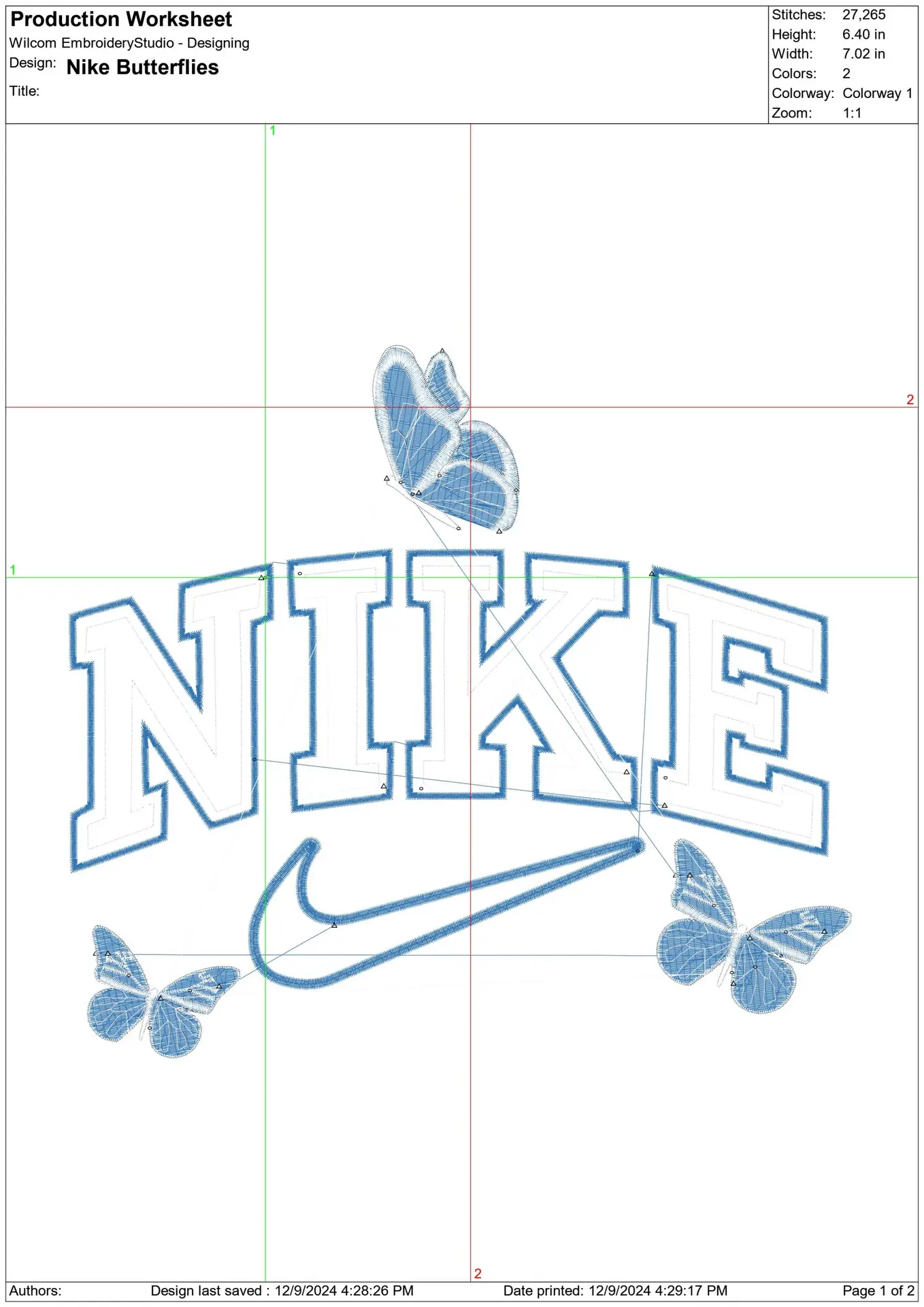 Nike Swoosh Butterflies - Nike embroidery design file - instant download in a frame — view 2