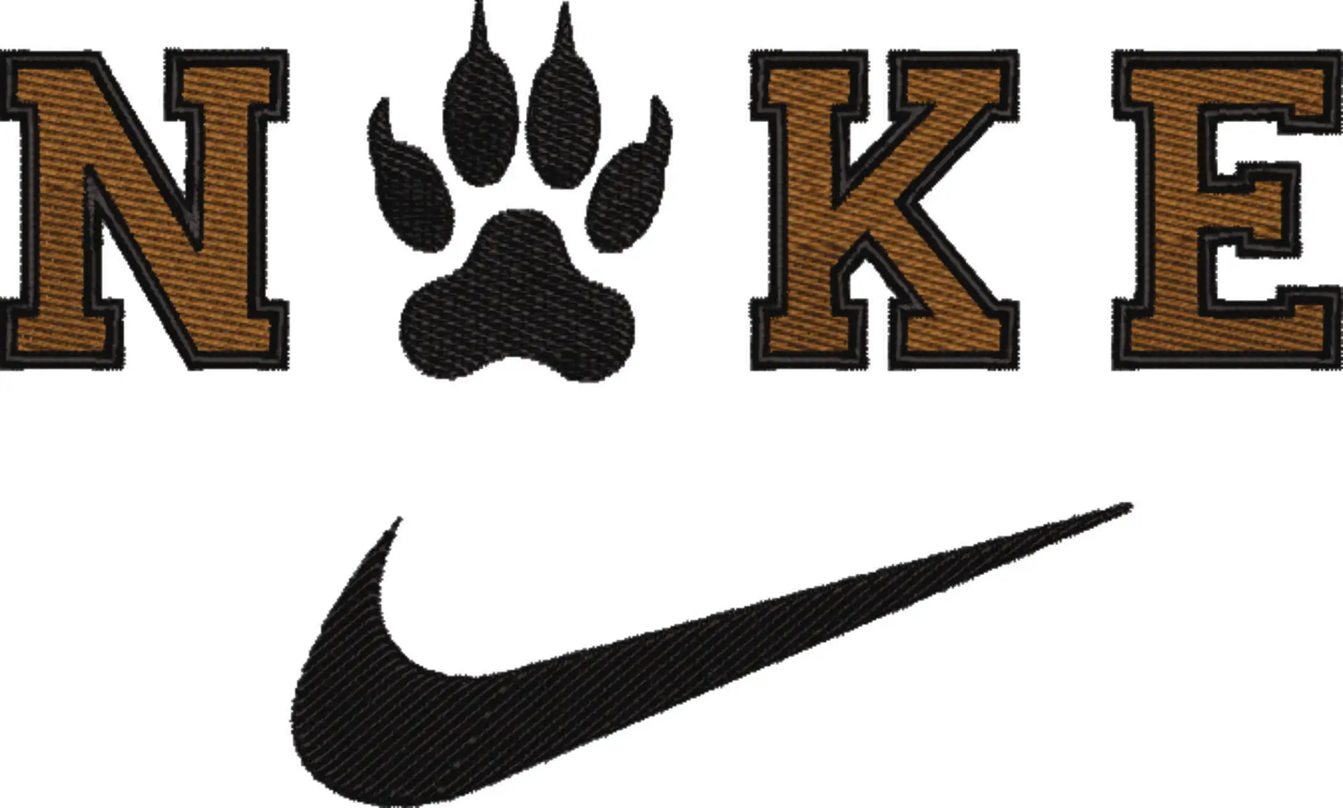 Nike Swoosh Bear Claw - Nike embroidery design file - instant download in a frame — view 4