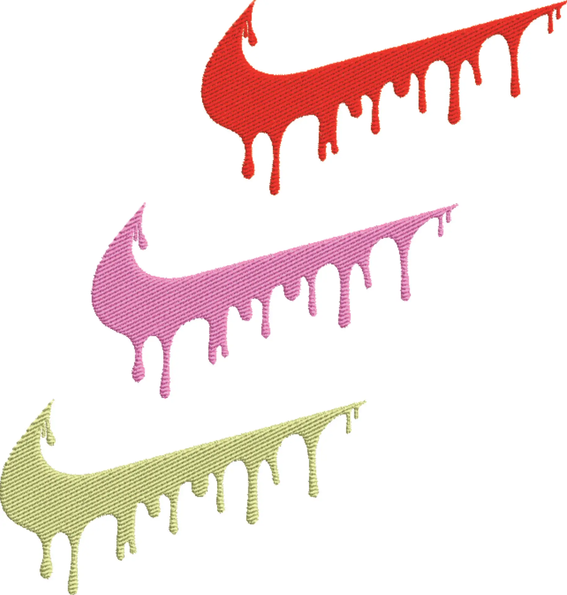 Nike Swoosh dripping - Nike embroidery design file - instant download in a frame — view 4