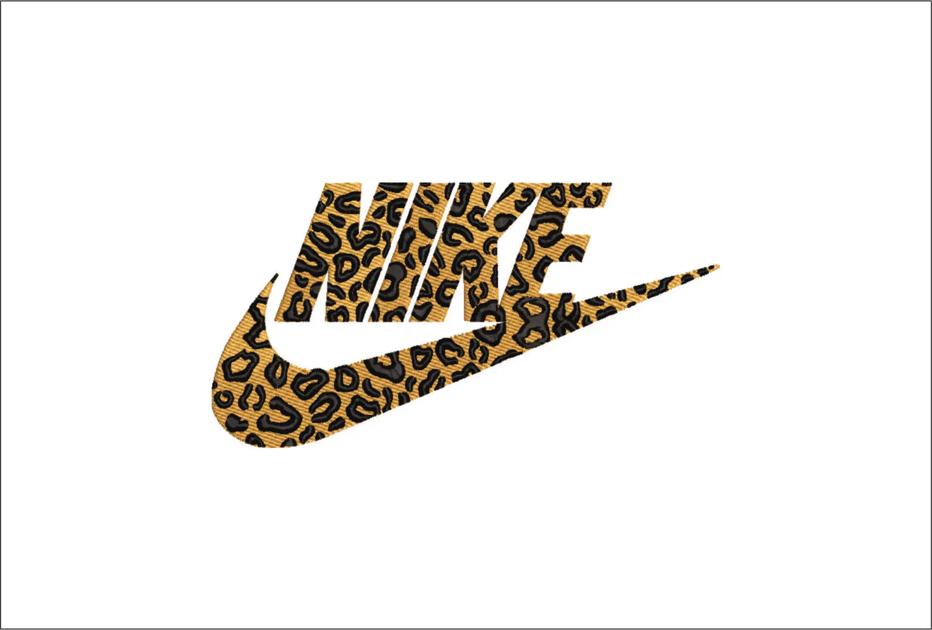 Nike Swoosh Leopard Print - Nike embroidery design file - instant download in a frame