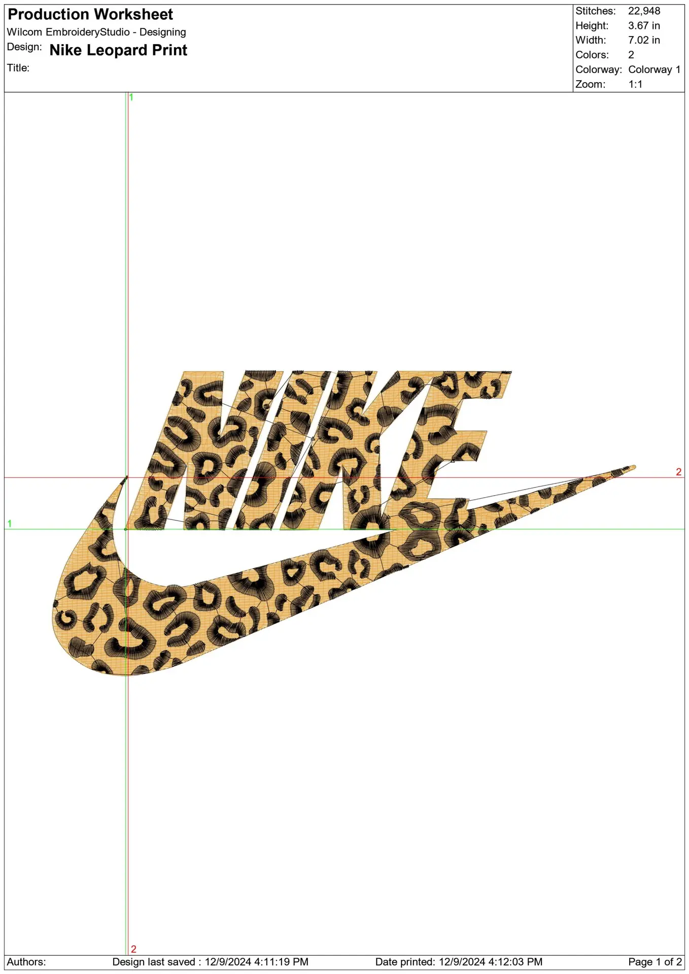 Nike Swoosh Leopard Print - Nike embroidery design file - instant download in a frame — view 2
