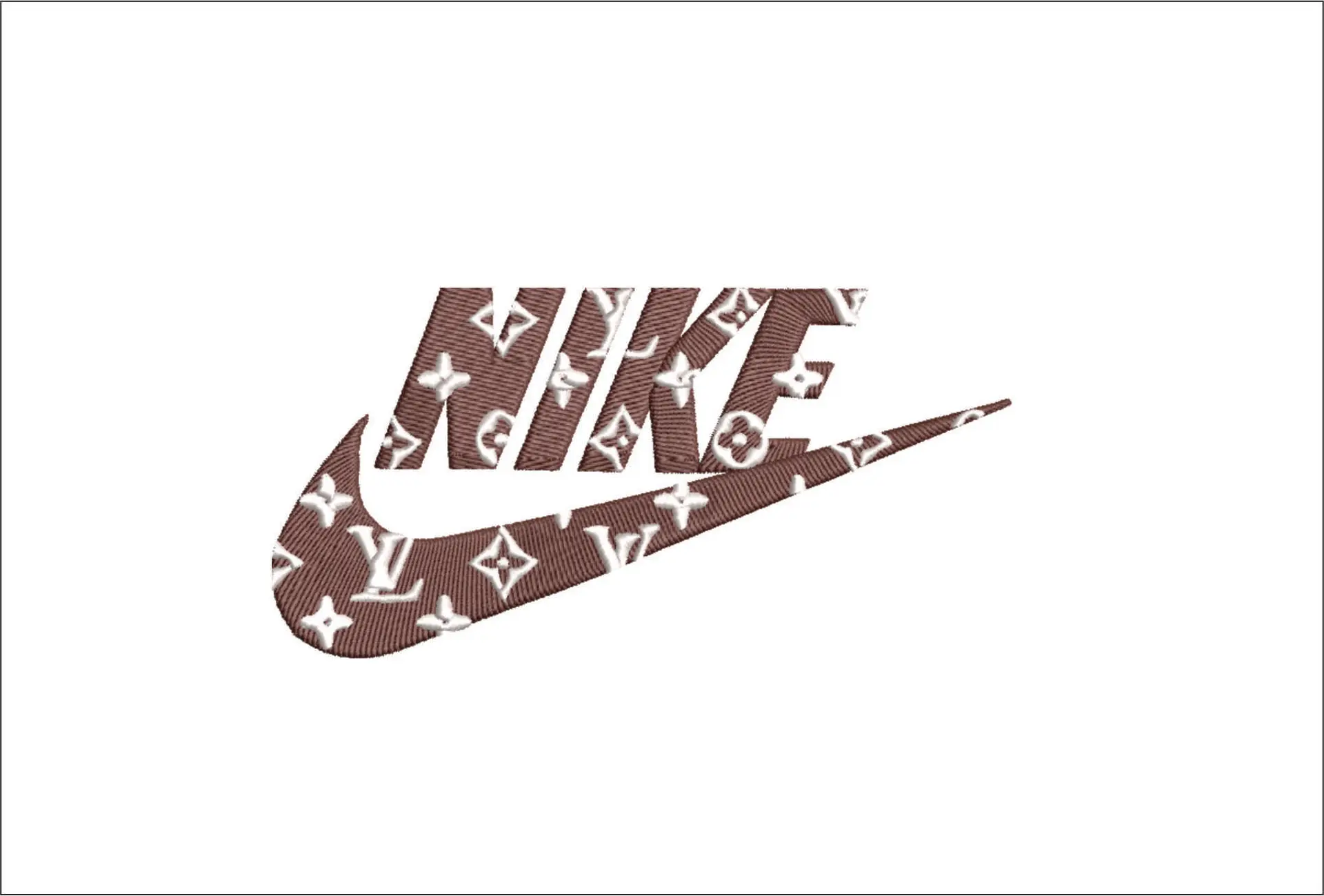 Nike Swoosh Louis Vuitton - Nike embroidery design file - instant download in a frame
