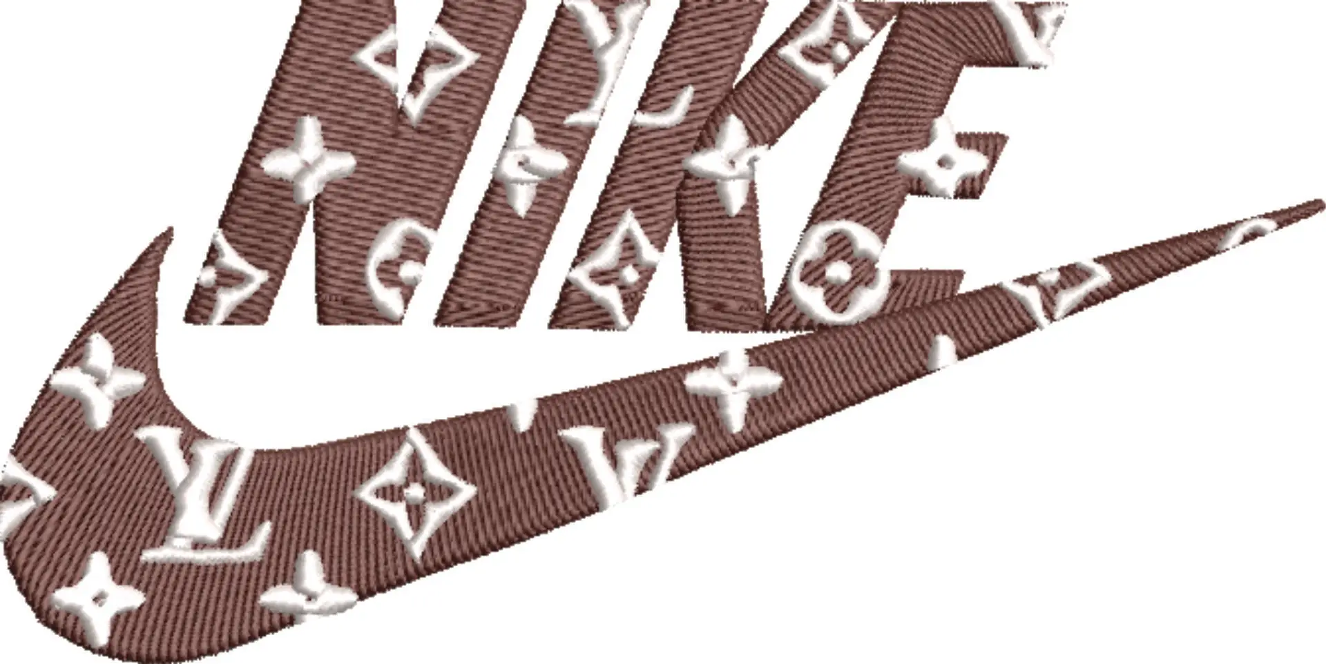 Nike Swoosh Louis Vuitton - Nike embroidery design file - instant download in a frame — view 4