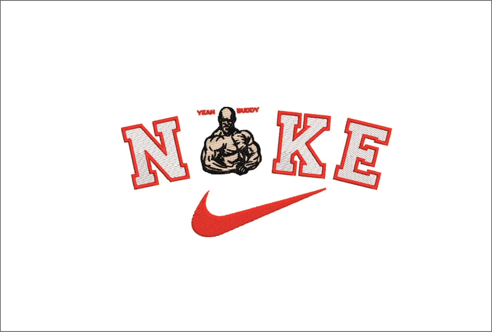 Nike Swoosh Yea Buddy - Nike embroidery design file - instant download in a frame